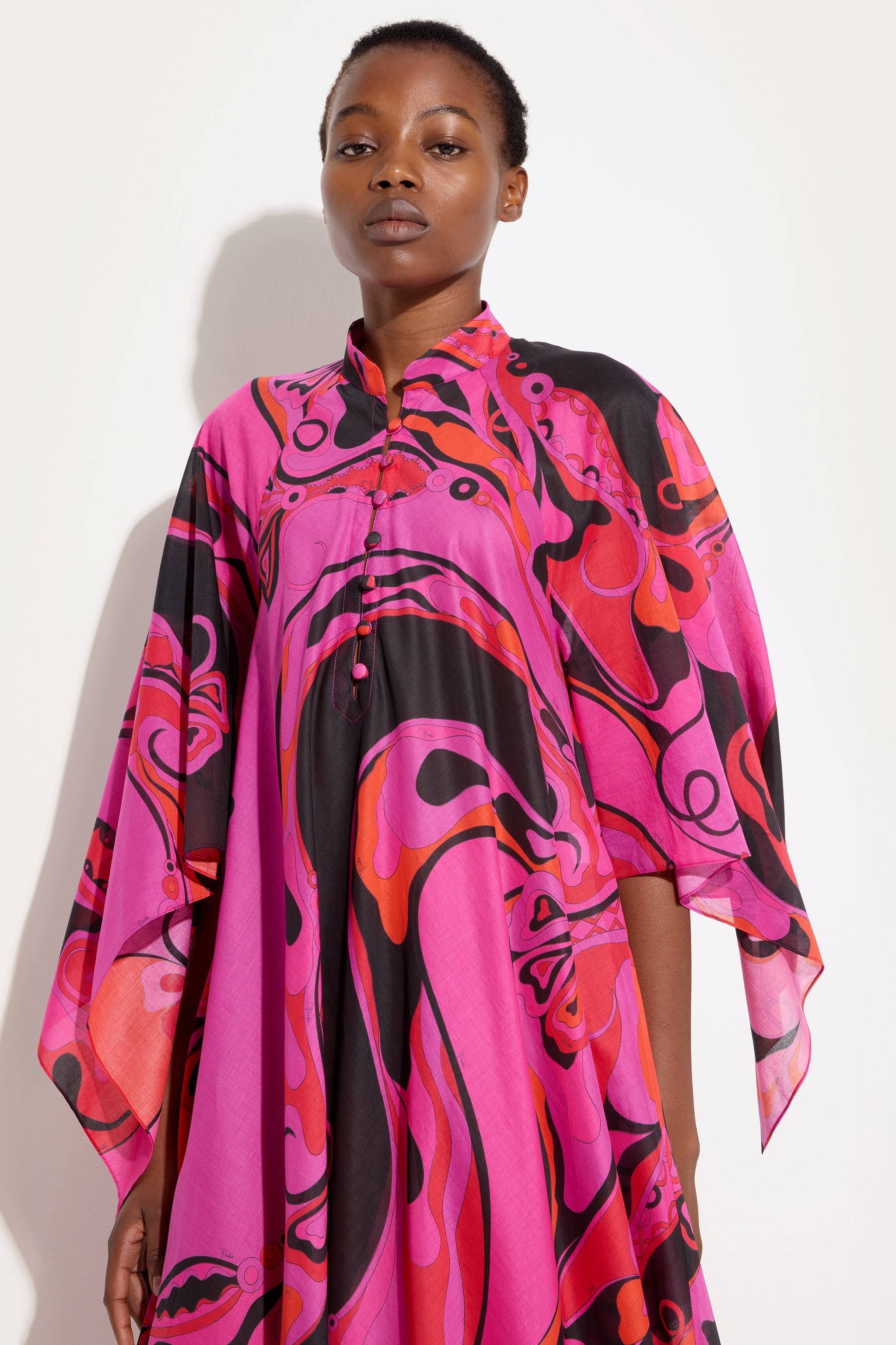 Emilio Pucci Orchidee caftan fuchsia noir 38