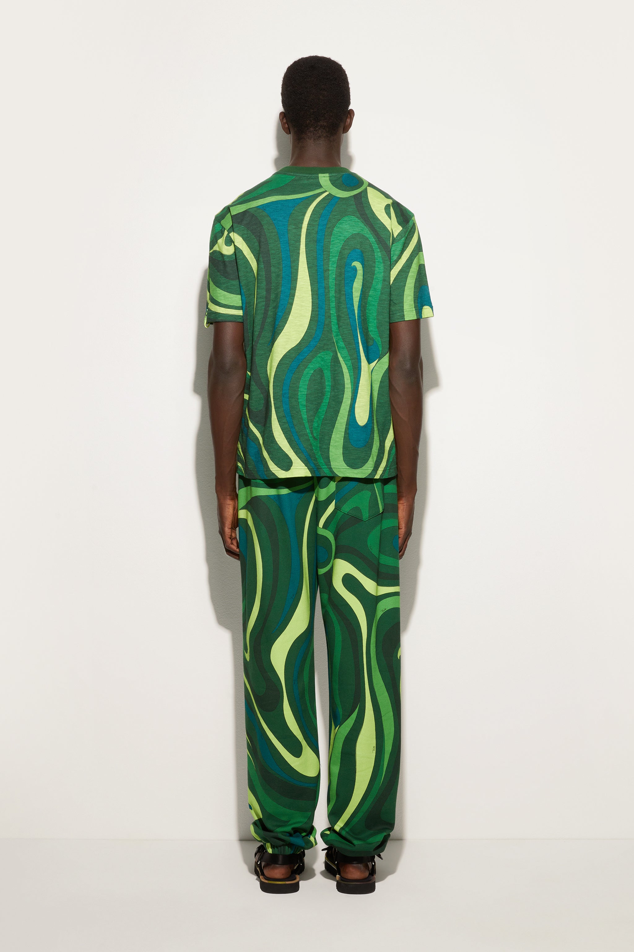 Emilio Pucci Joggers Pile jogging vert imprimé Marmo