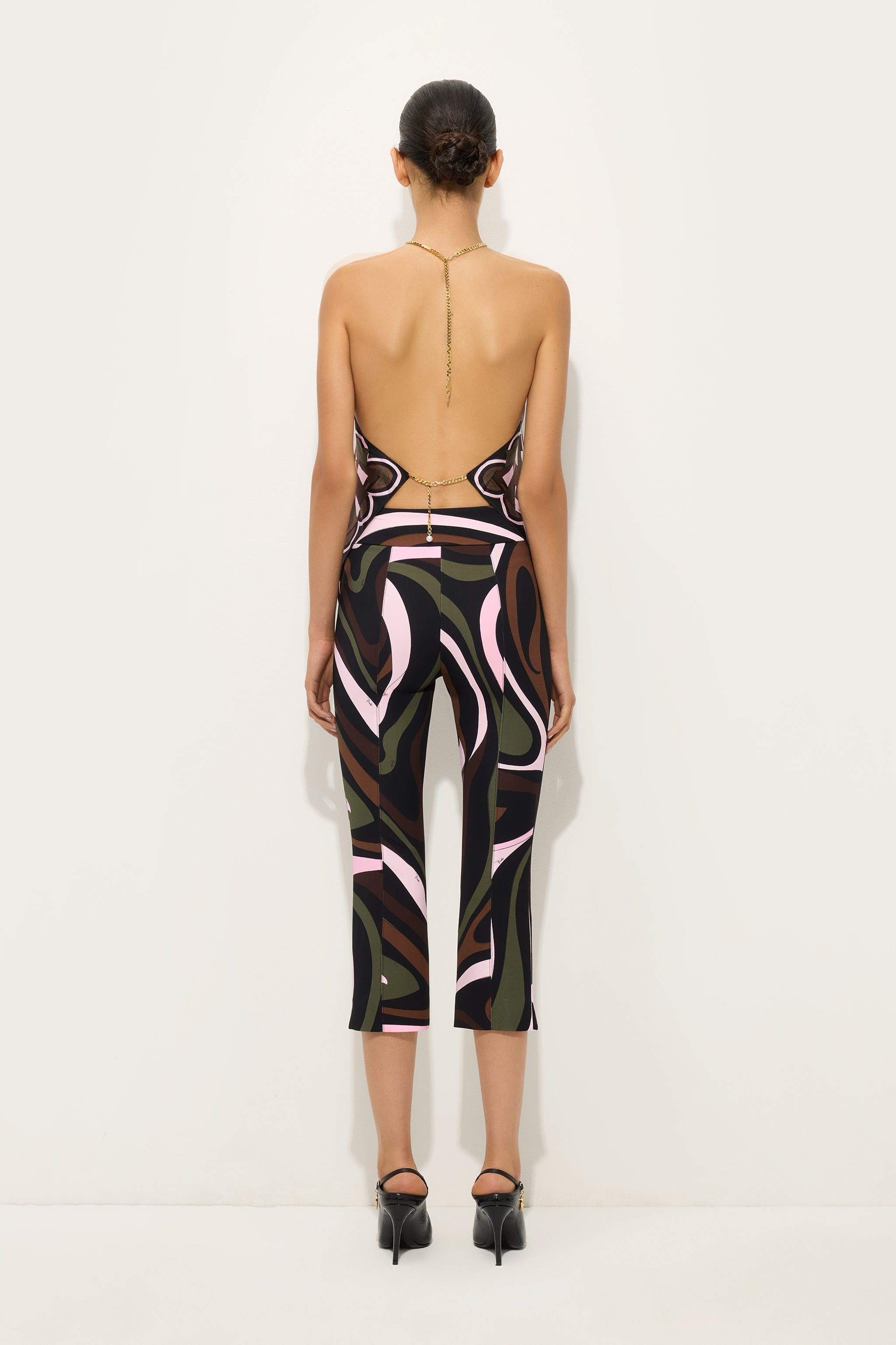 Emilio Pucci Marmo pantalon capri kaki rose slim