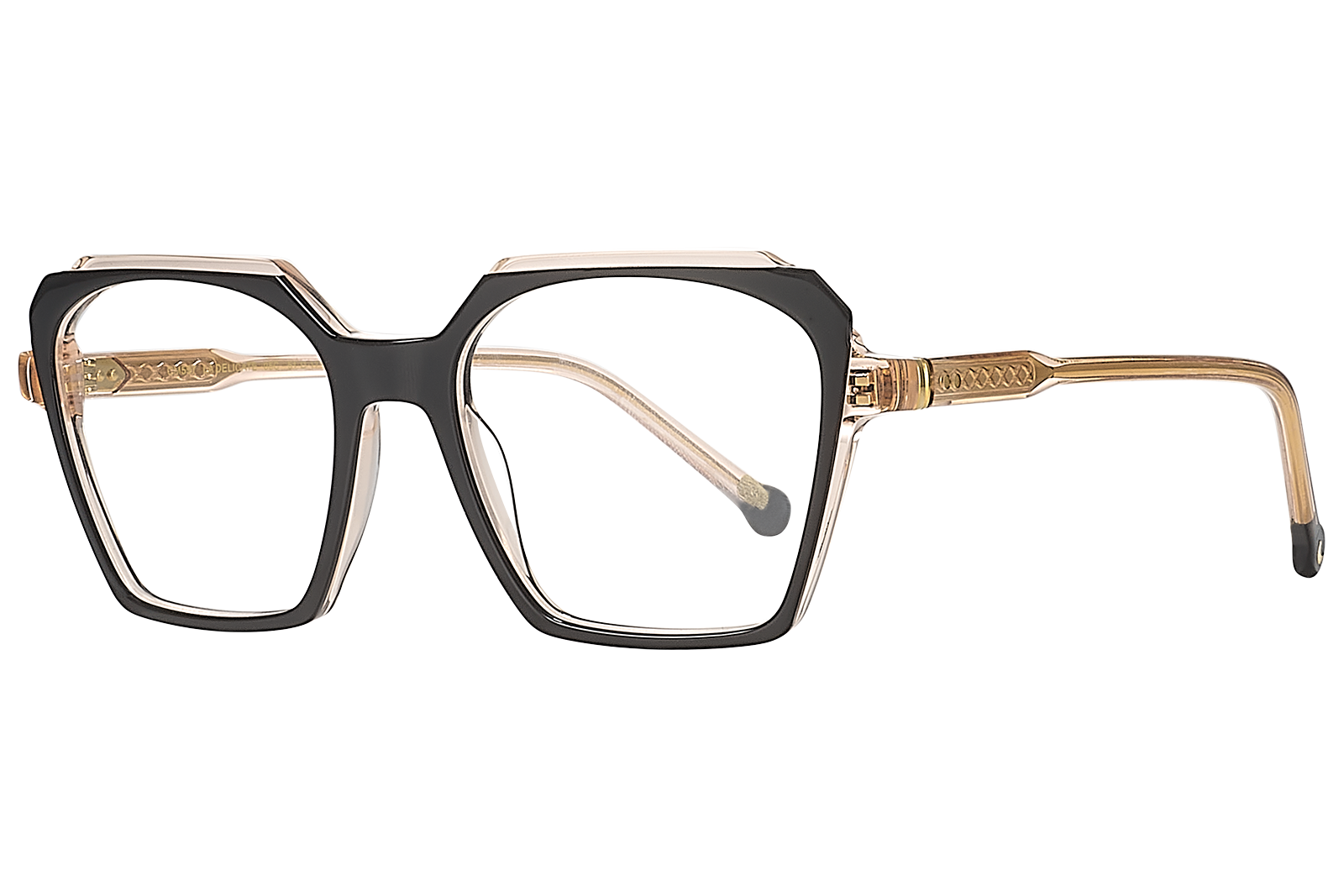 Clémence & Margaux La Délicate lunettes de vue noir & rose trapèze