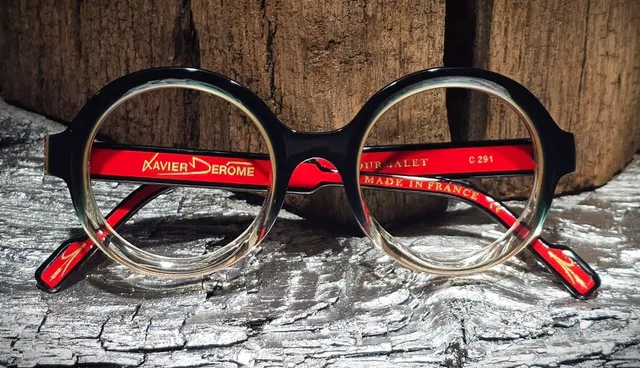 Xavier Derome Tourmalet C291 lunettes rondes noir rouge