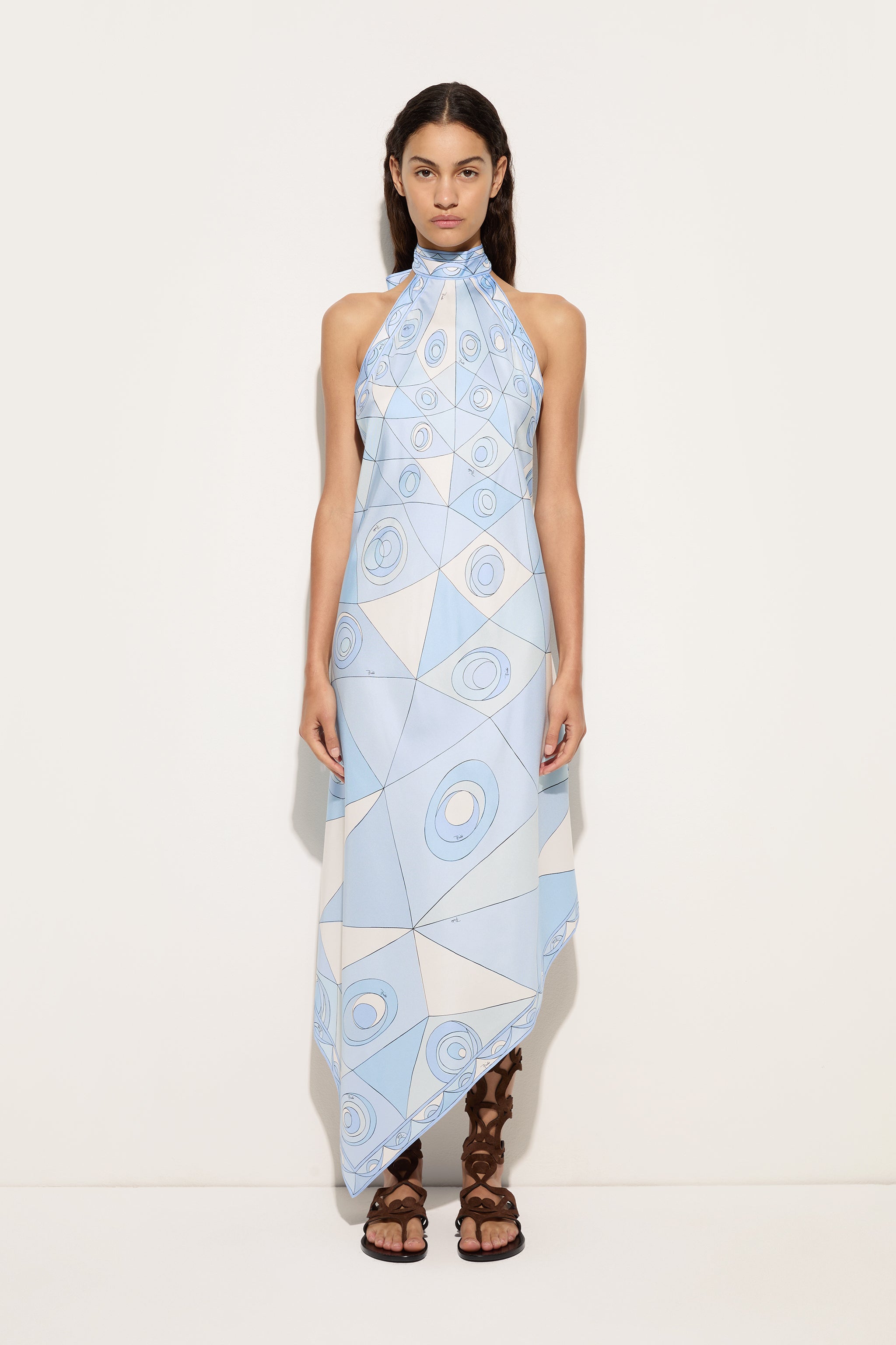 Emilio Pucci DRESSES robe soie bleu clair 38 Occhi