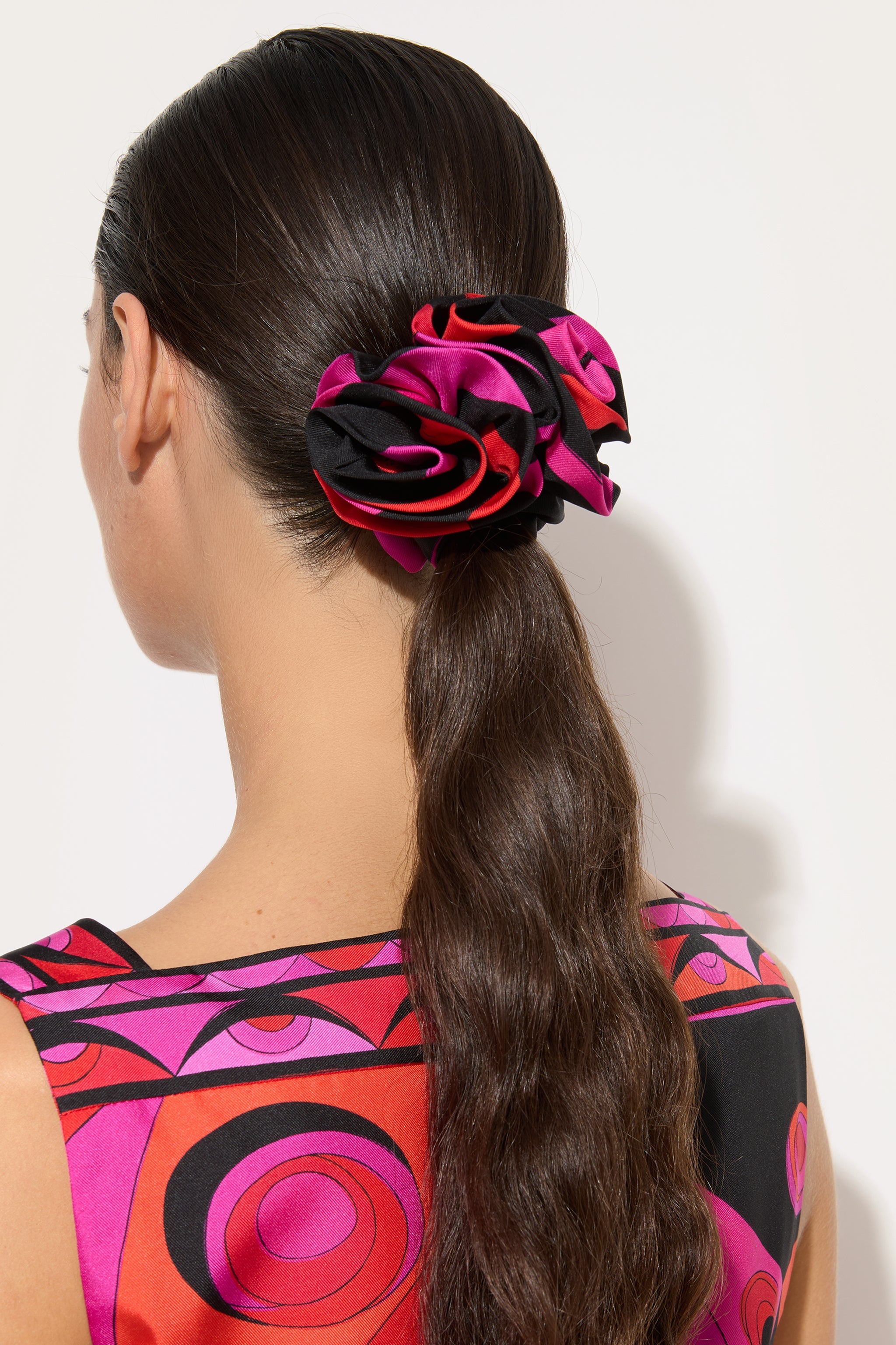 Emilio Pucci Hats and Hair Accessories chouchou soie fuchsia noir