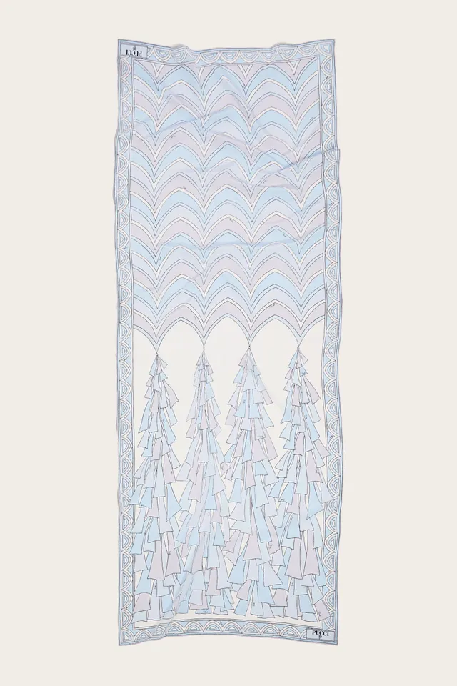 Emilio Pucci Silks étole soie bleu ciel baiadera