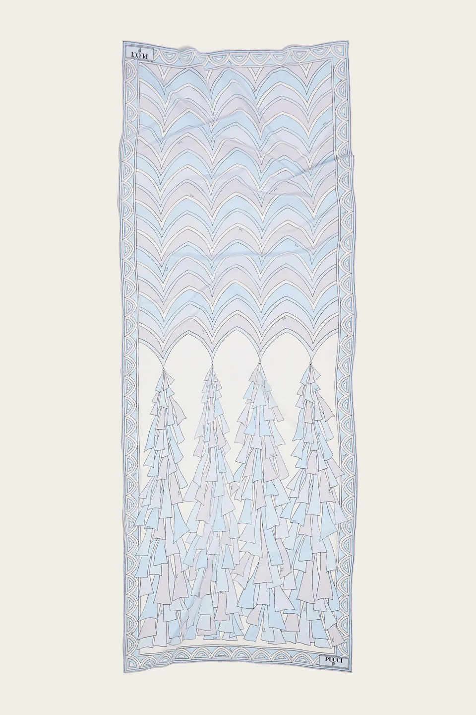 Emilio Pucci Silks étole soie bleu ciel baiadera