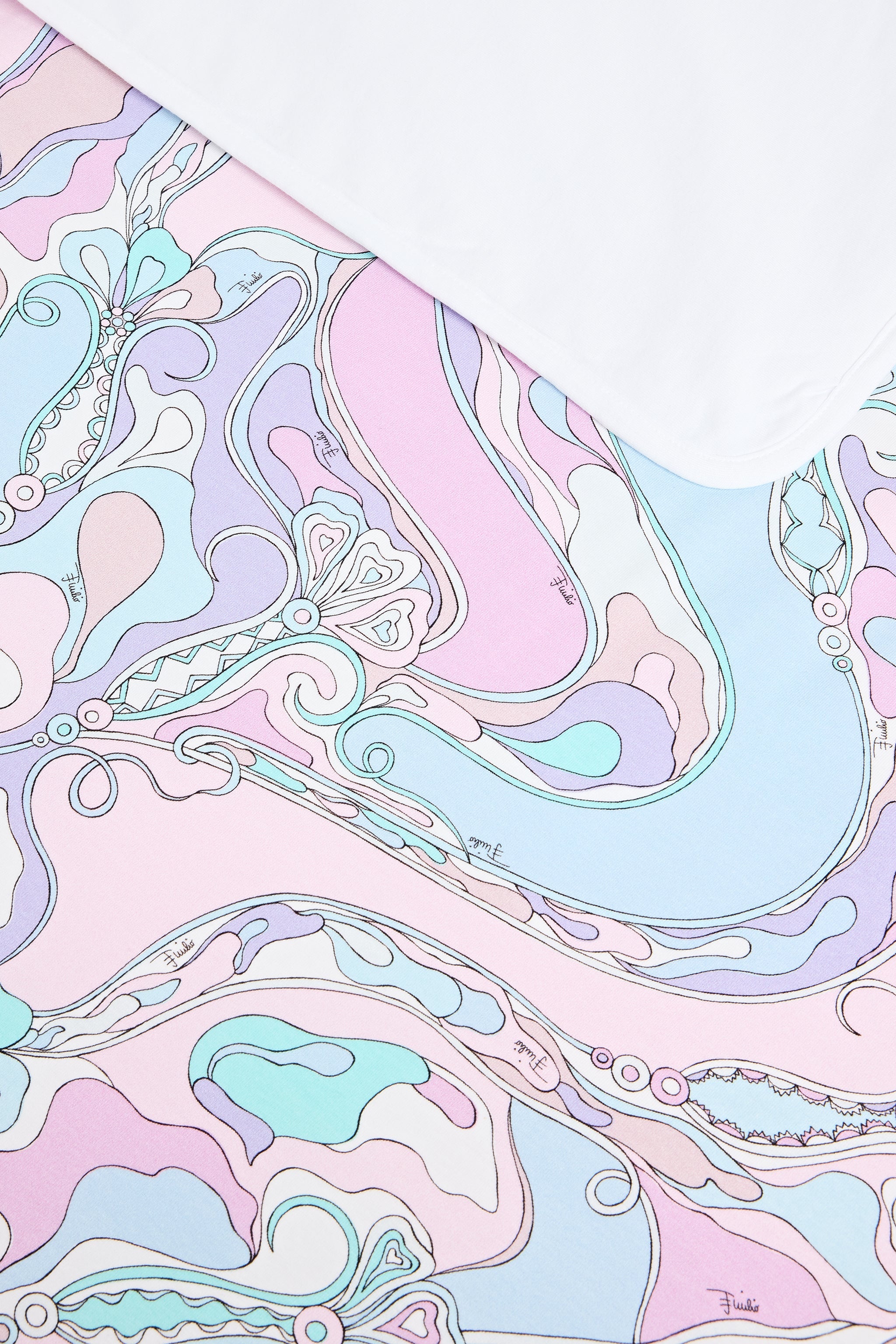 Emilio Pucci Home couverture coton Orchidee rose bleu OS