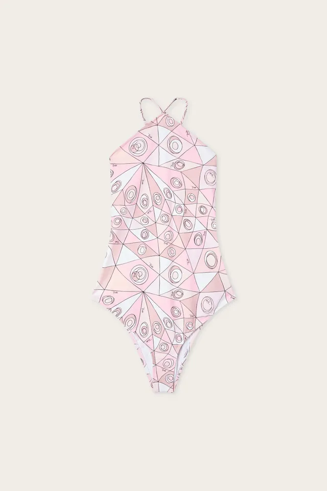 Emilio Pucci maillot 1 pièce Occhi rose nude
