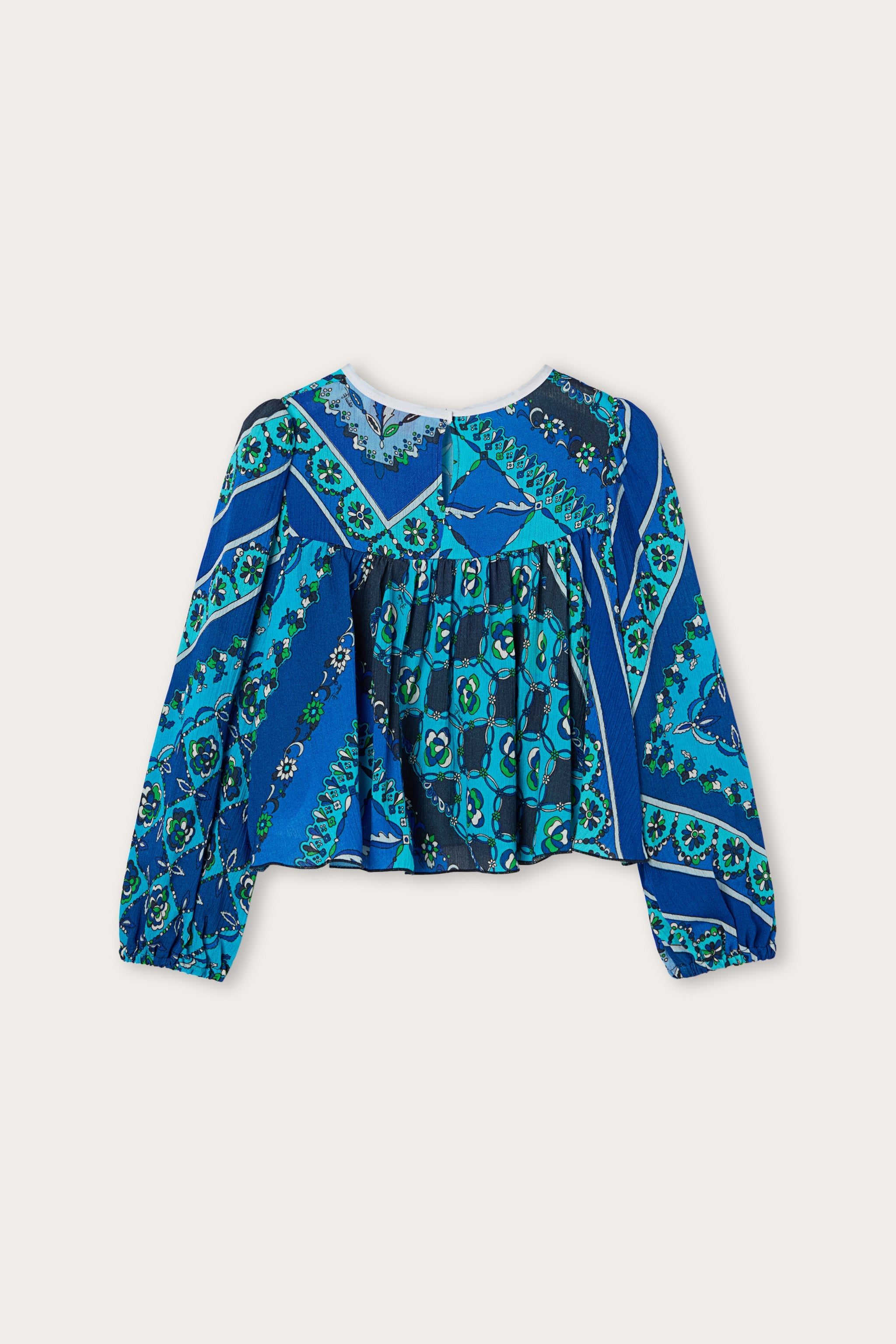 Emilio Pucci Festa haut bleu manches longues 4Y viscose