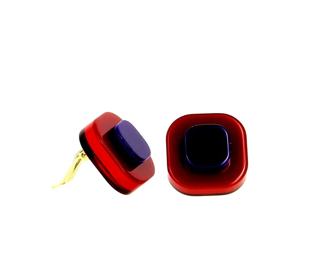 Xavier Derome BO 03 C73-44 boucles d’oreilles clips acétate