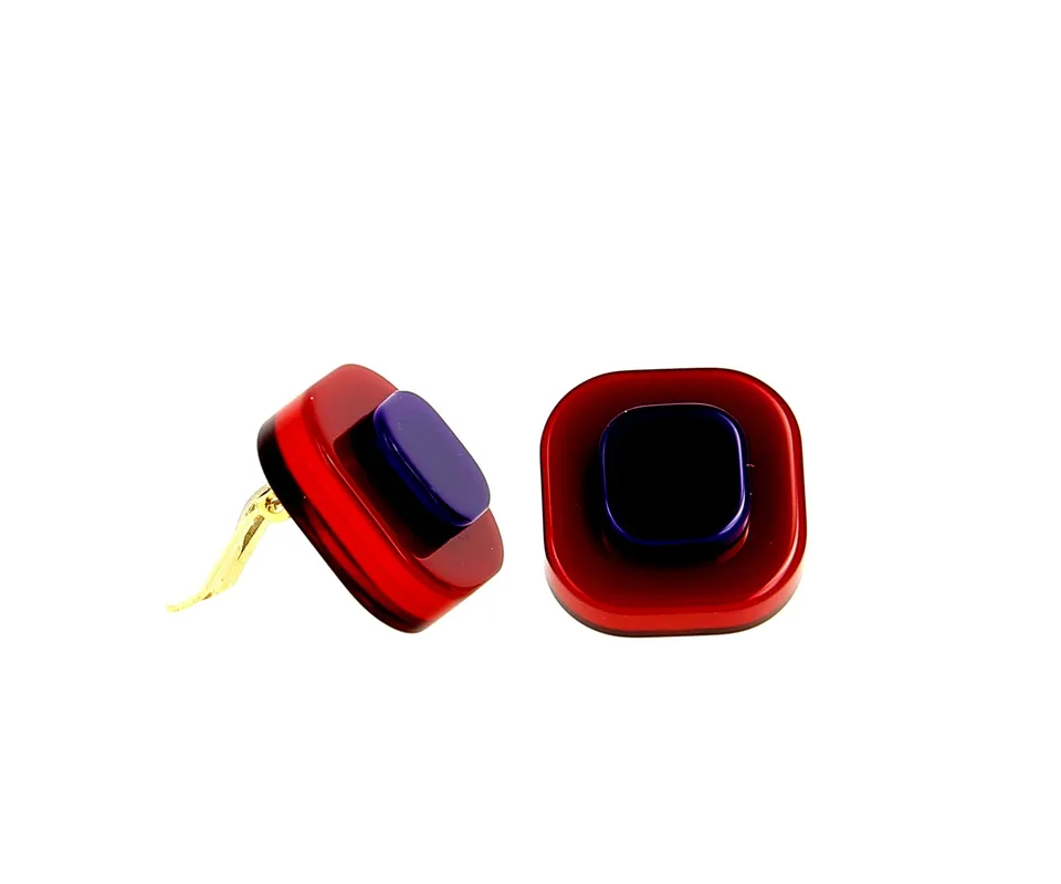 Xavier Derome BO 03 C73-44 boucles d’oreilles clips acétate