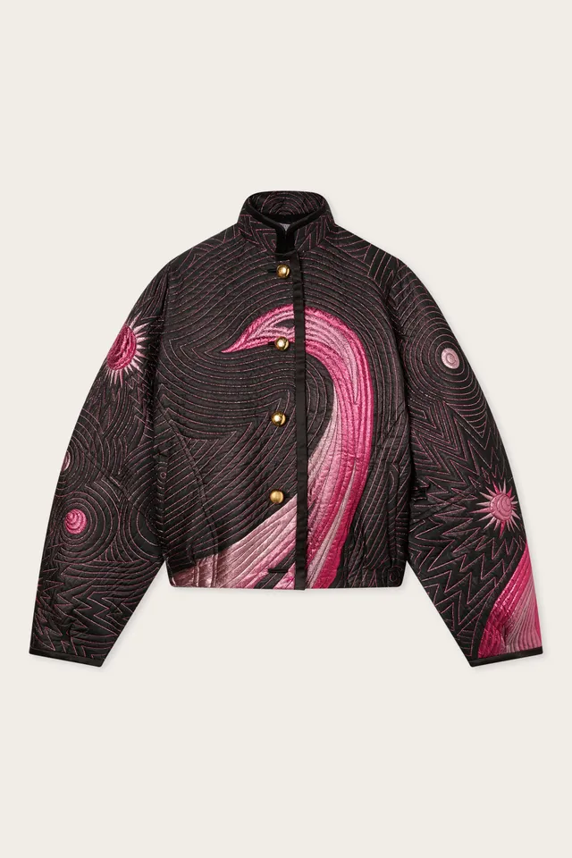 Emilio Pucci Cigni Blouson Bomber Black/Fuchsia