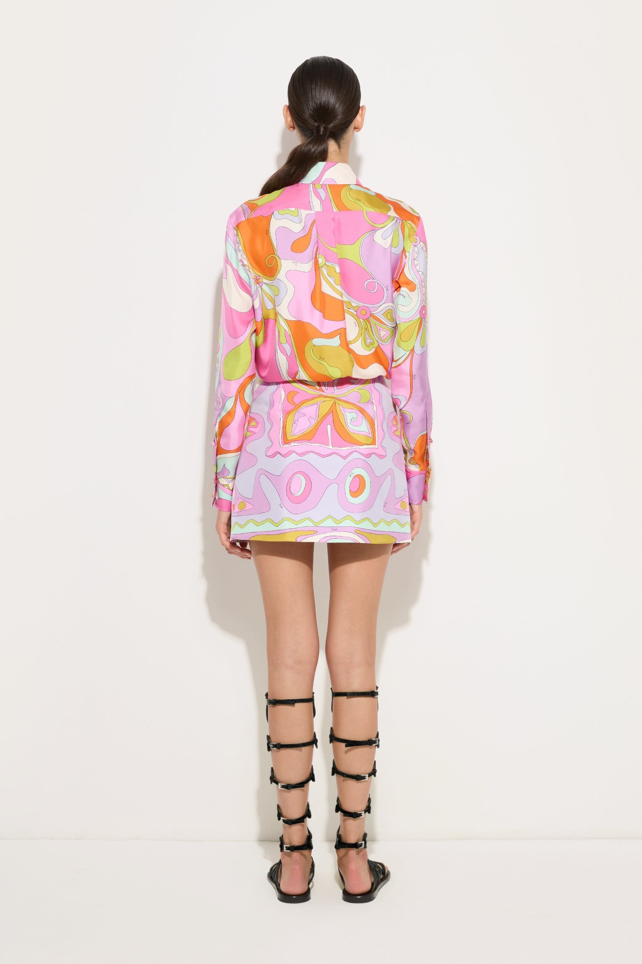 Emilio Pucci Orchidee chemise soie multicolore
