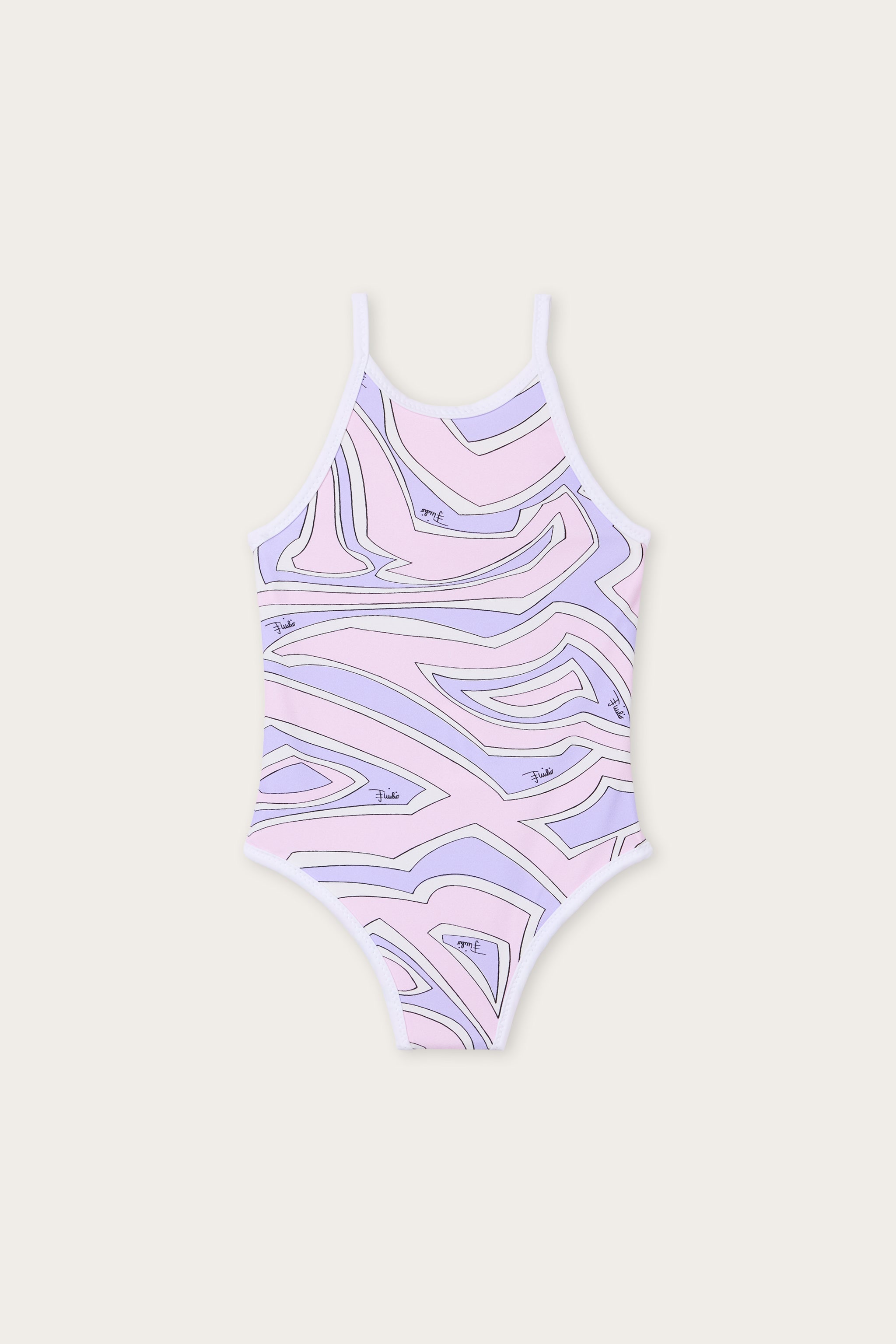Emilio Pucci Labirinto maillot une pièce rose lilas bébé