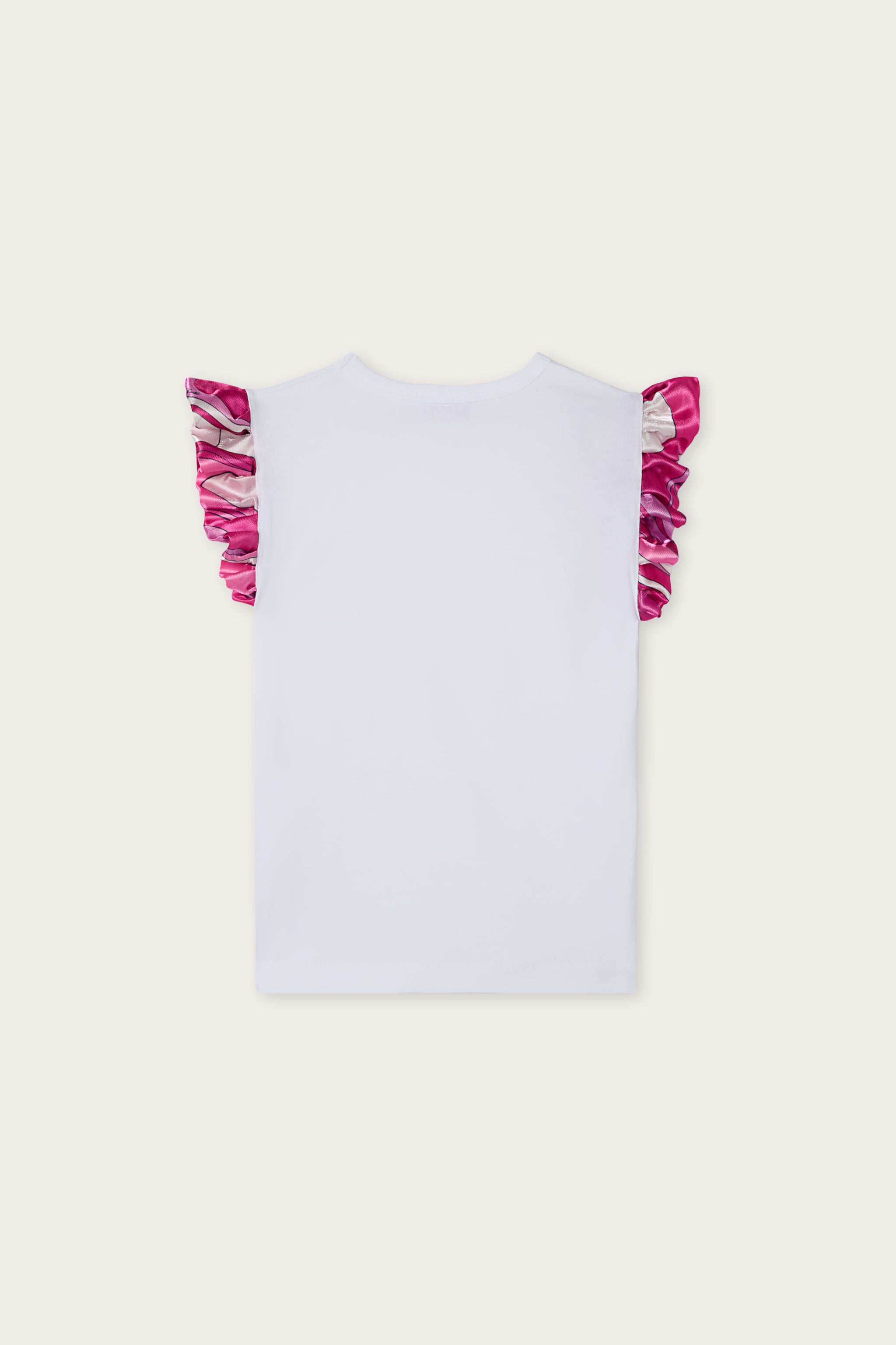 Emilio Pucci T-shirt fille coton blanc fuchsia 8Y