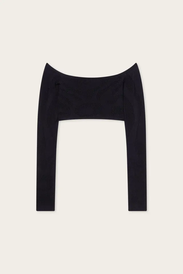 Emilio Pucci Marmo crop top noir XXS