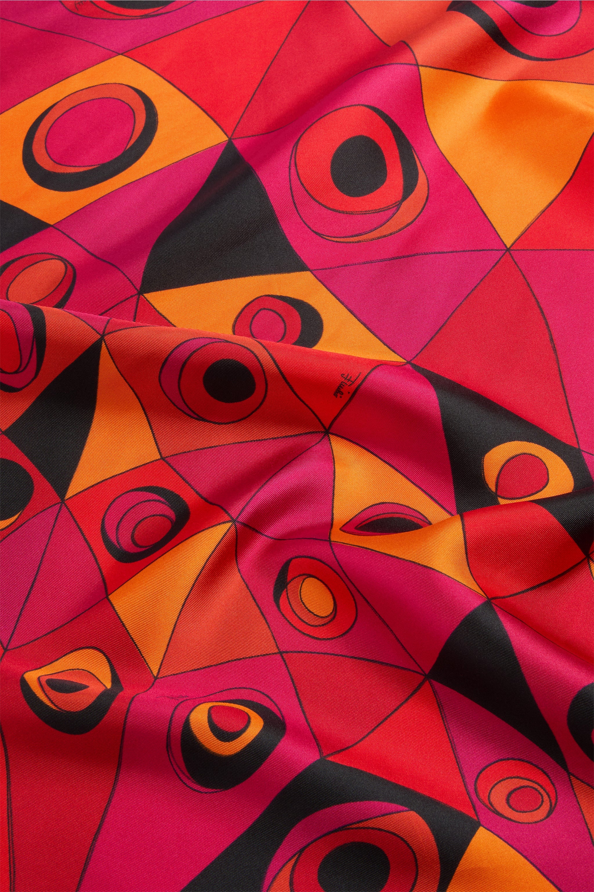 Emilio Pucci Angoli carre soie fuchsia OS