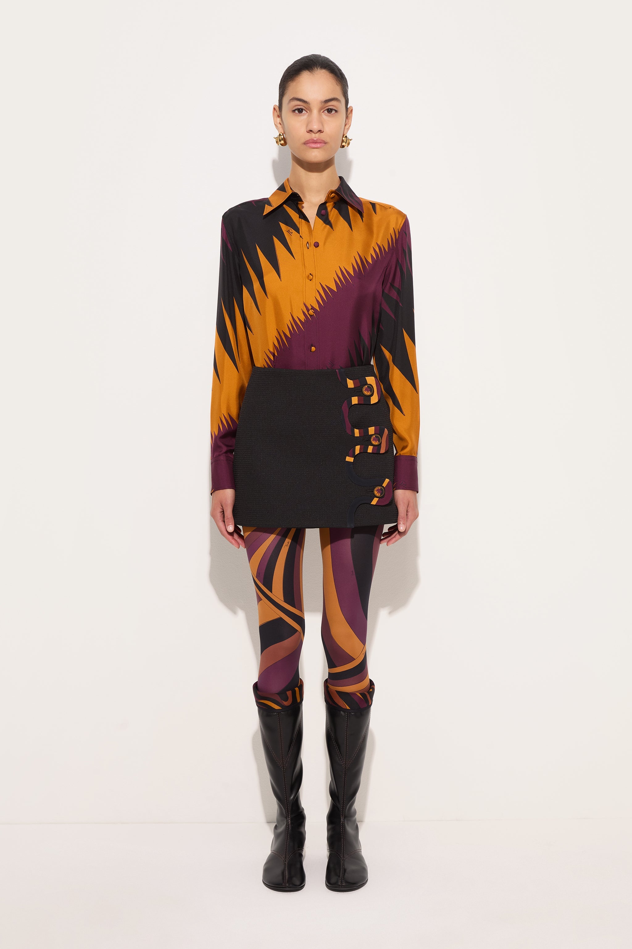 Emilio Pucci Tecno Poudre jupe noire 38 polyester