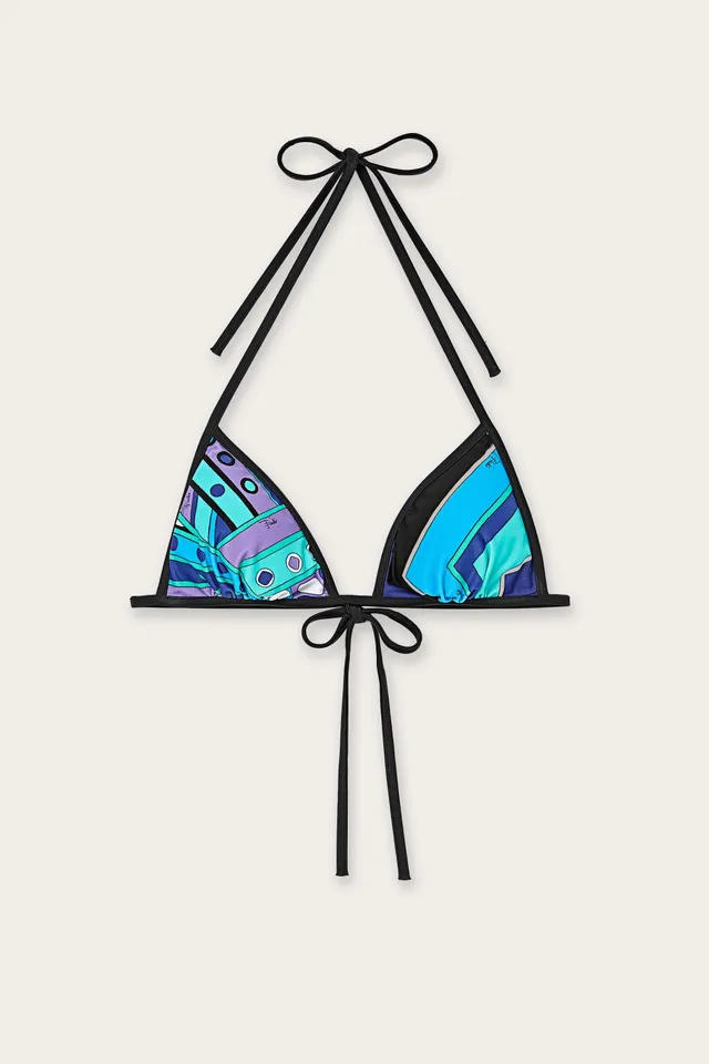 Emilio Pucci Bikini Haut Triangle Vivara Turquoise S