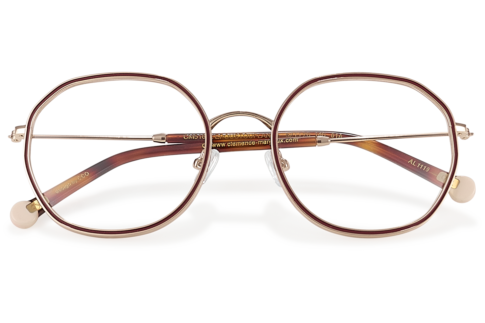 Clémence & Margaux Optiques L'Epoustouflante lunettes de vue blanc doré