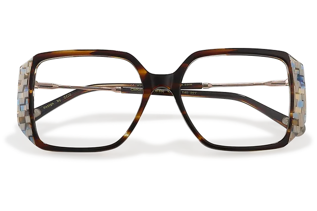 Clémence & Margaux Optiques La Queen lunettes de vue Ecaille & Damier