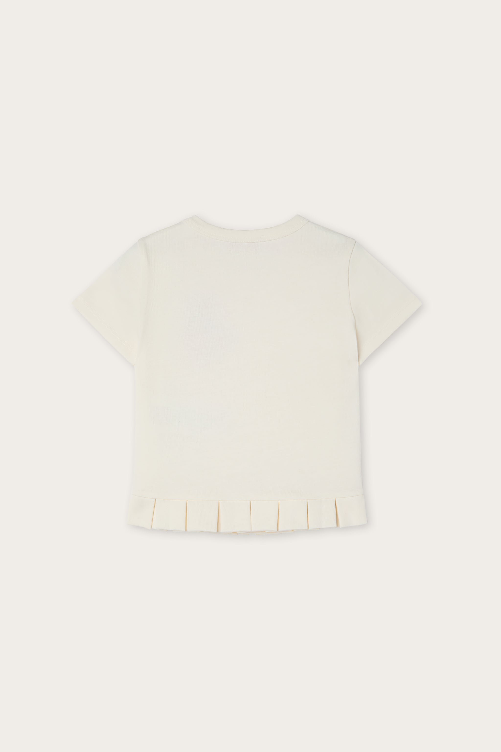 Emilio Pucci T-shirt fille ivoire broderie coeurs coton bio