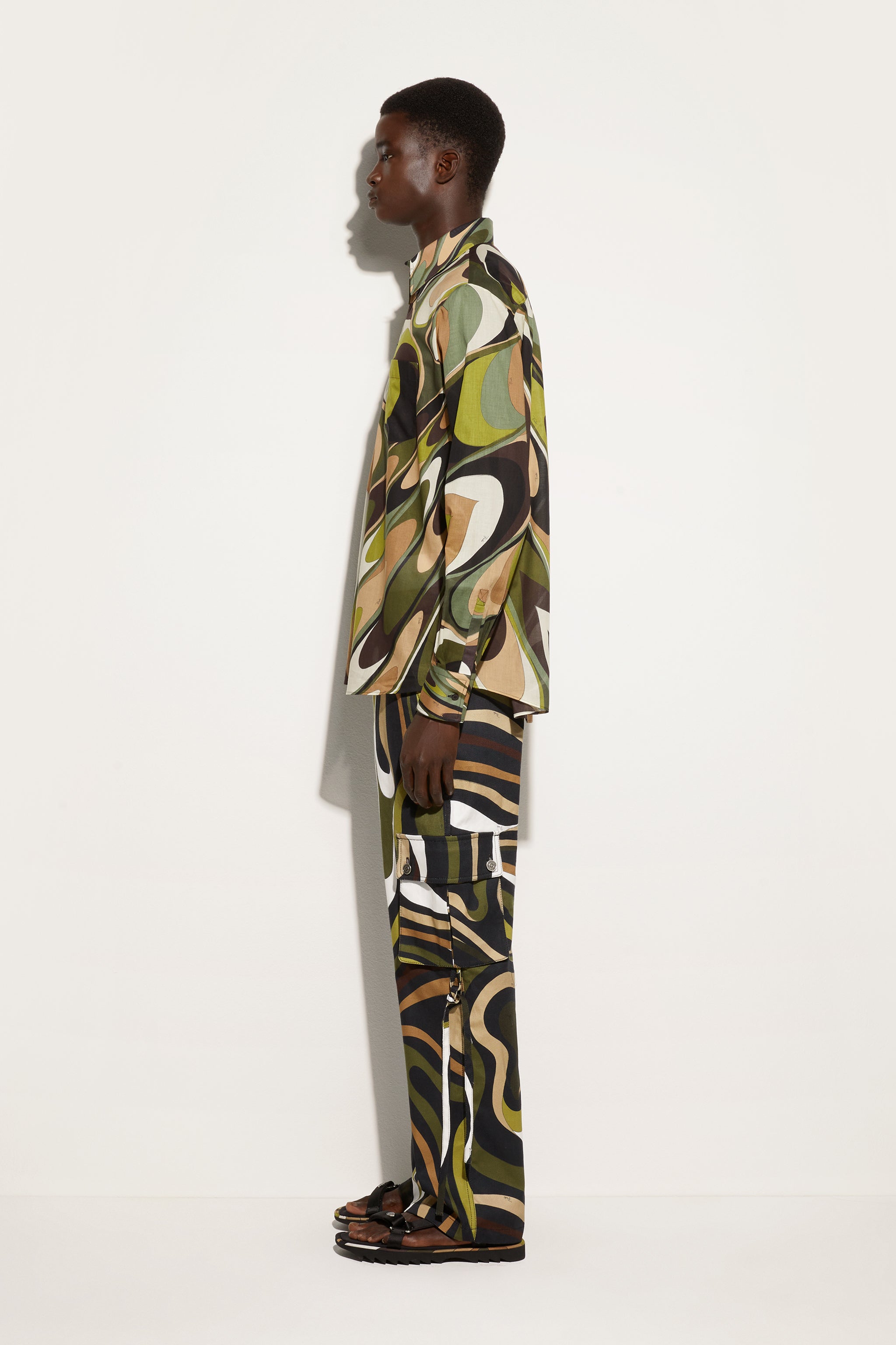 Emilio Pucci Marmo Pantalon cargo coton kaki