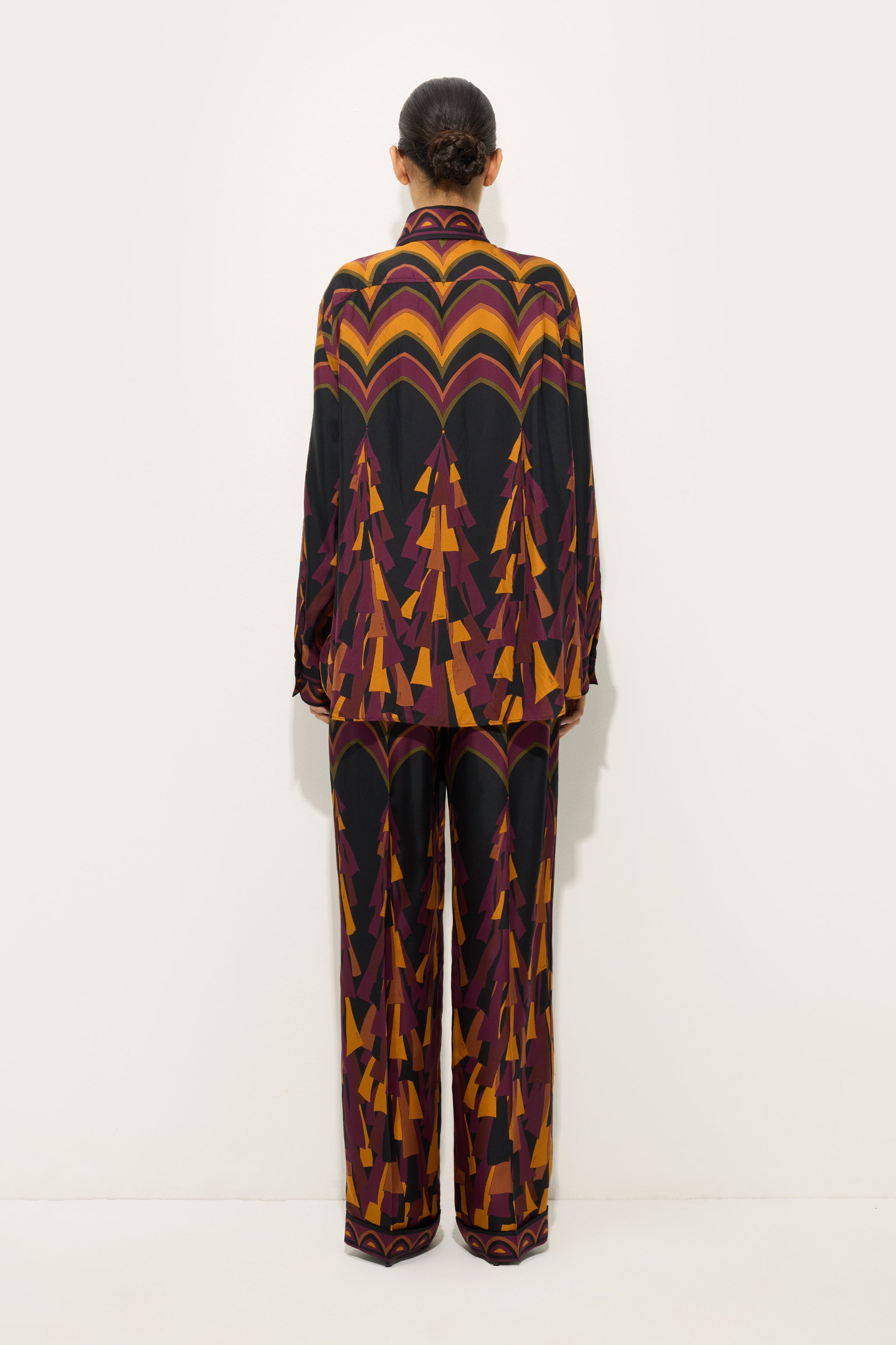 Emilio Pucci Baiadera 6URT106U841075 Pantalon Soie Bordeaux/Or