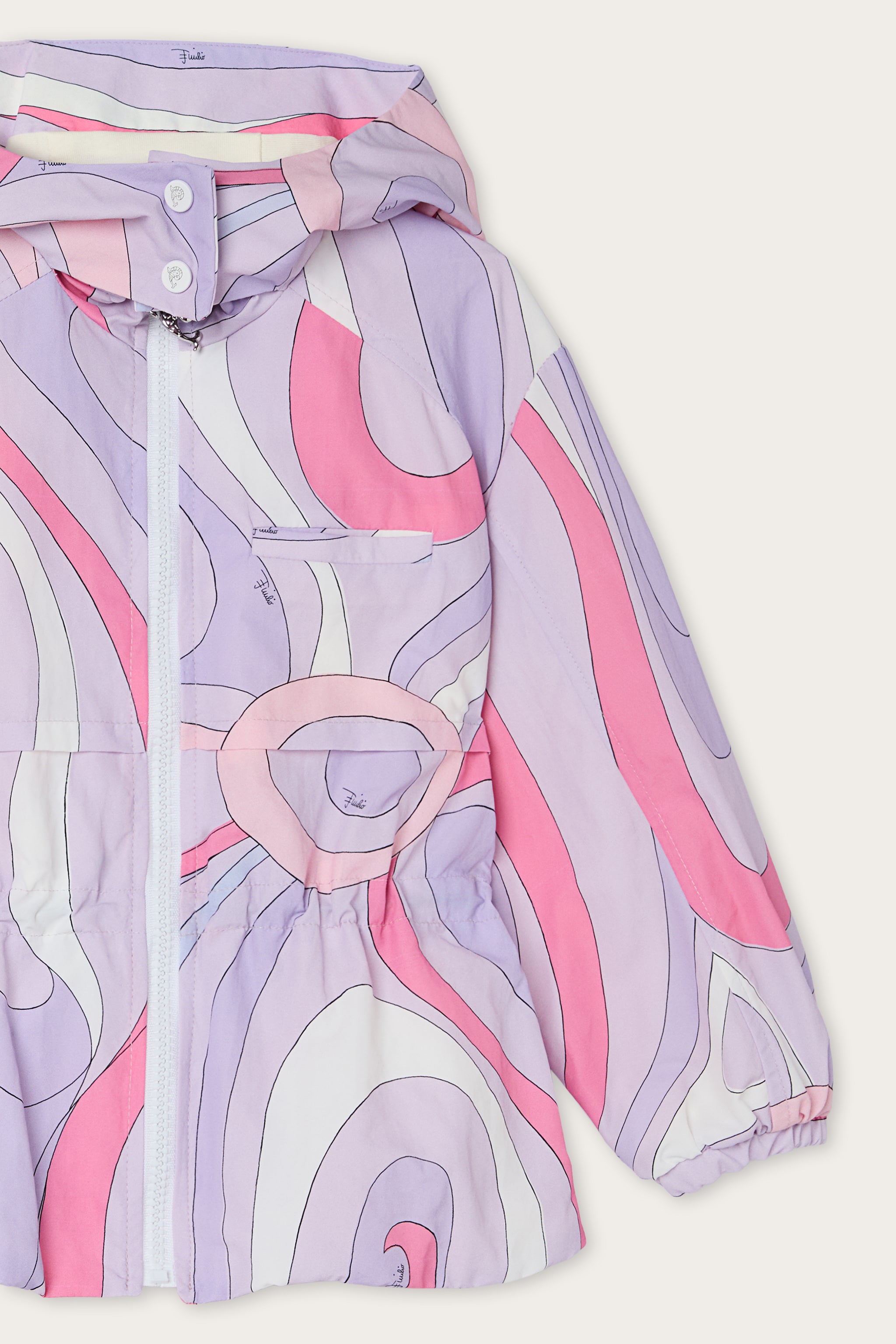 Emilio Pucci Veste Marmo imperméable violette rose fille