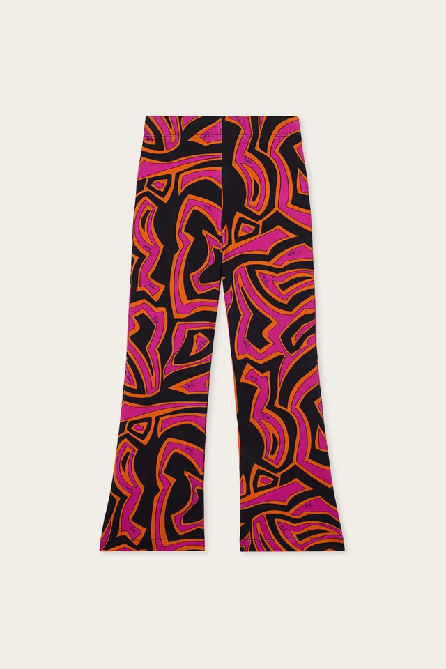 Emilio Pucci Labirinto leggings noir fuchsia 8Y coton