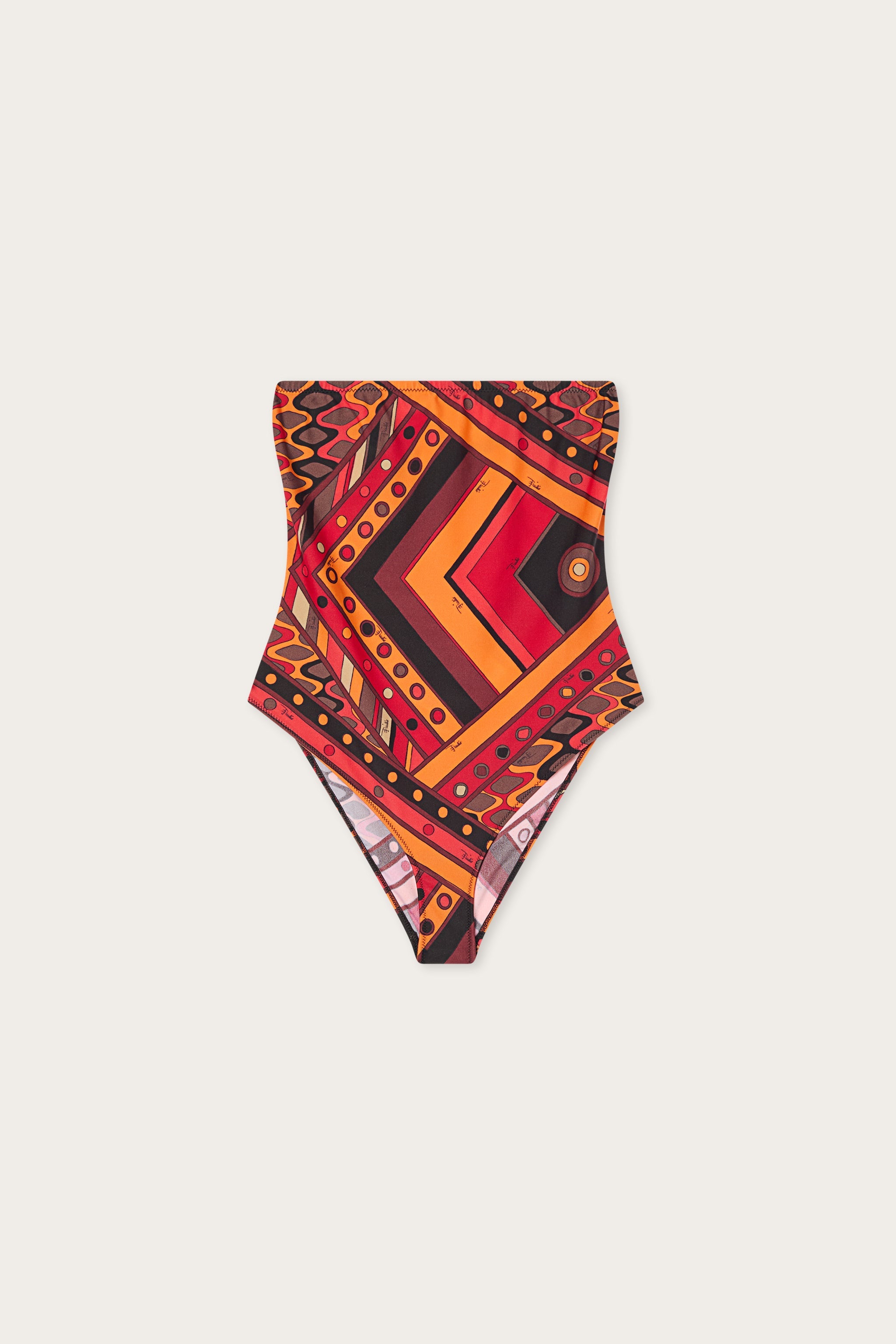 Emilio Pucci Vivara Maillot 1 Pièce Orange Noir