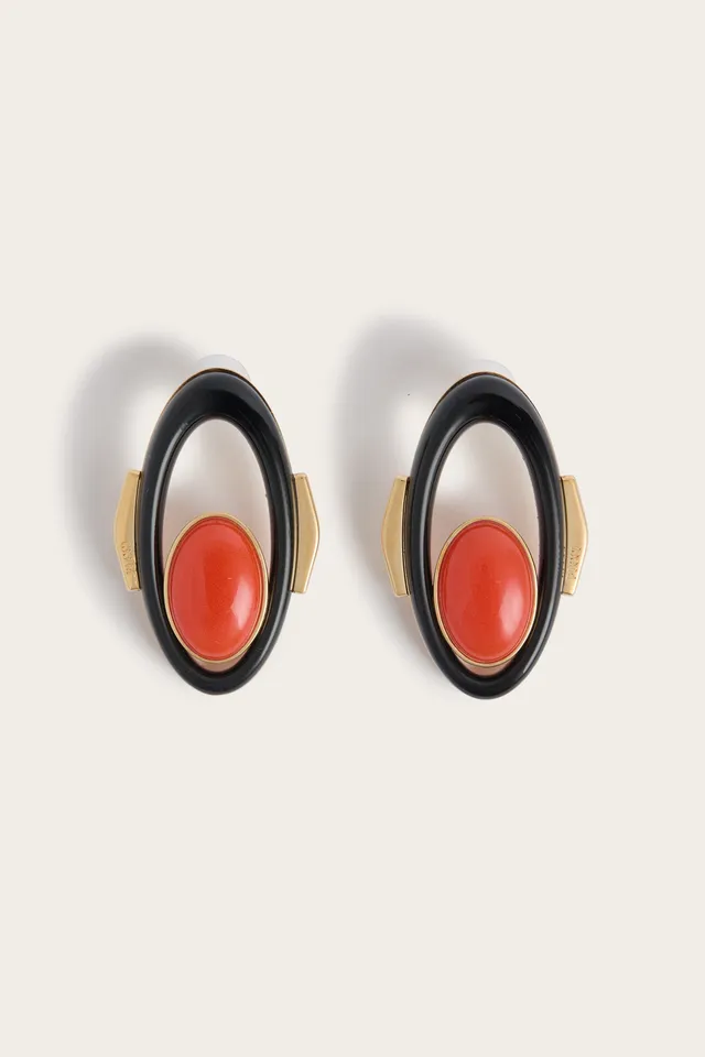 Emilio Pucci L'ALBA boucles oreilles or OS laiton