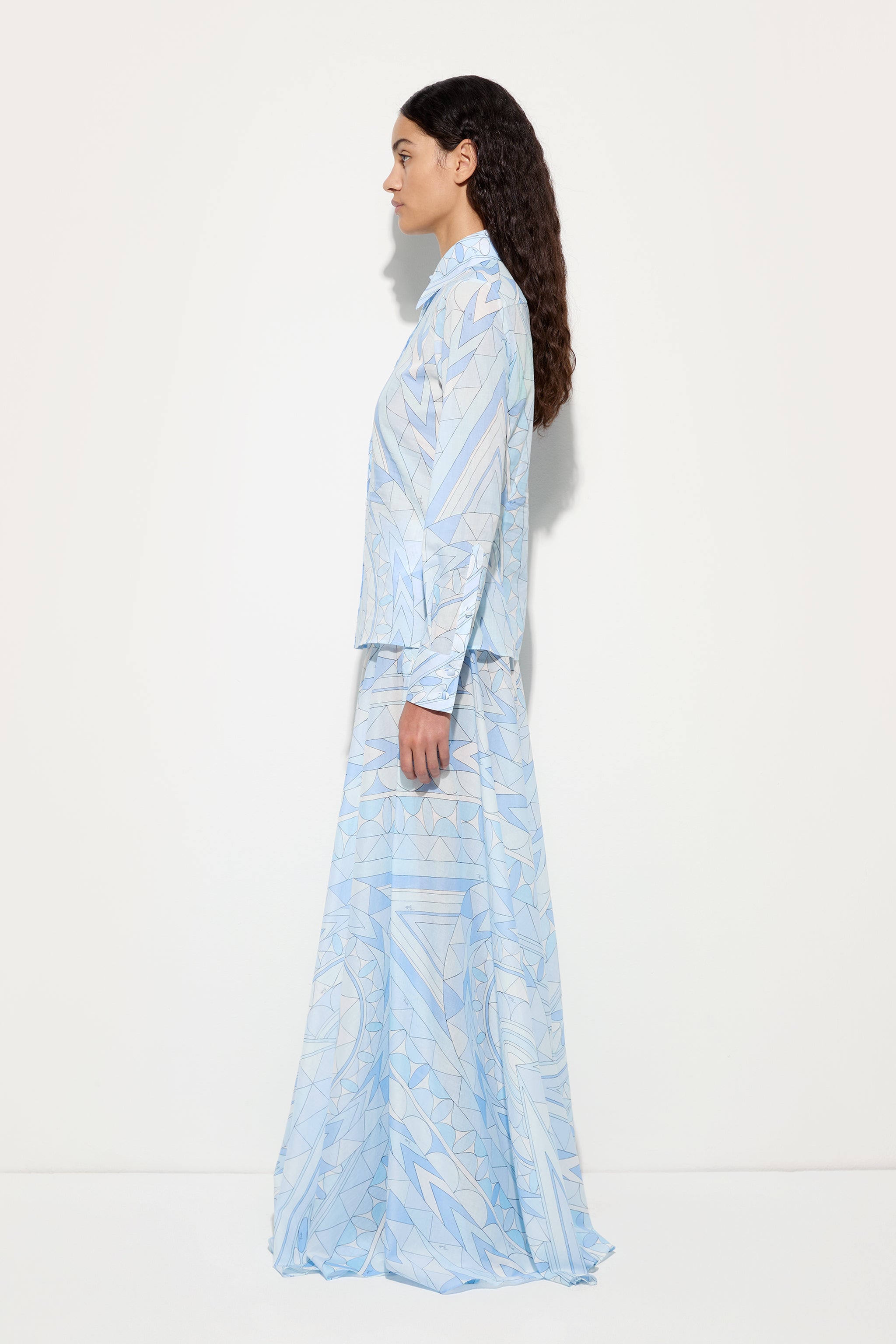 Emilio Pucci Manuba 6HRJ276H774 chemise coton bleu clair