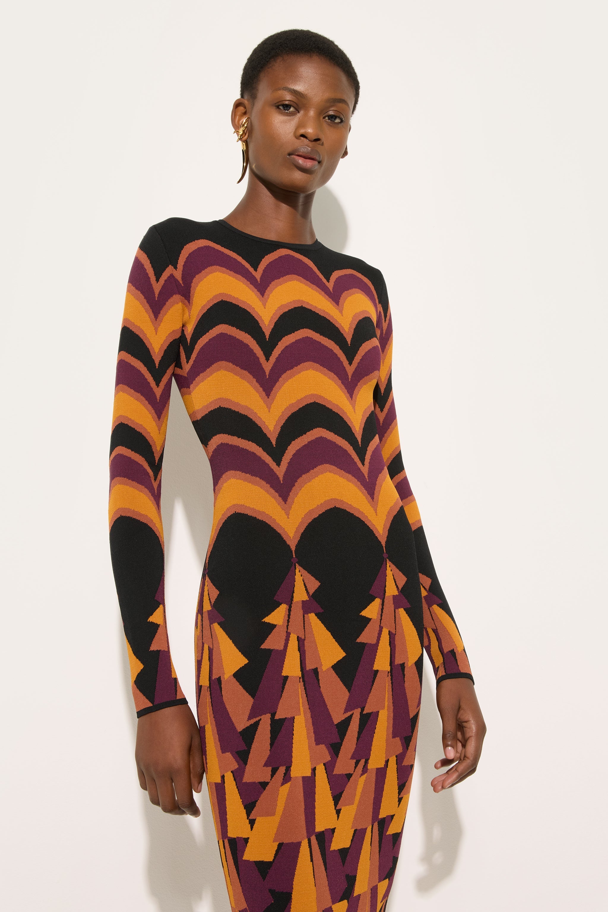 Emilio Pucci Dresses Abito Baiadera robe bordeaux gold