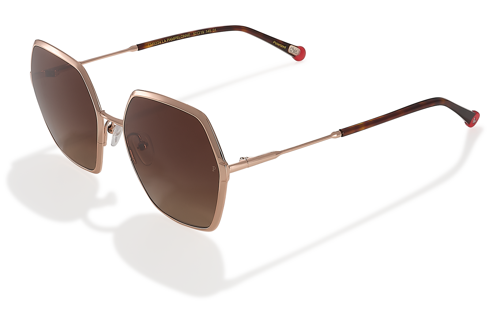 Clémence & Margaux Pampelonne lunettes de soleil doré hexagonal