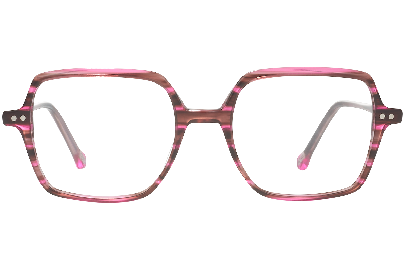 Clémence & Margaux La Taquine lunettes de vue Brun & Rose carré