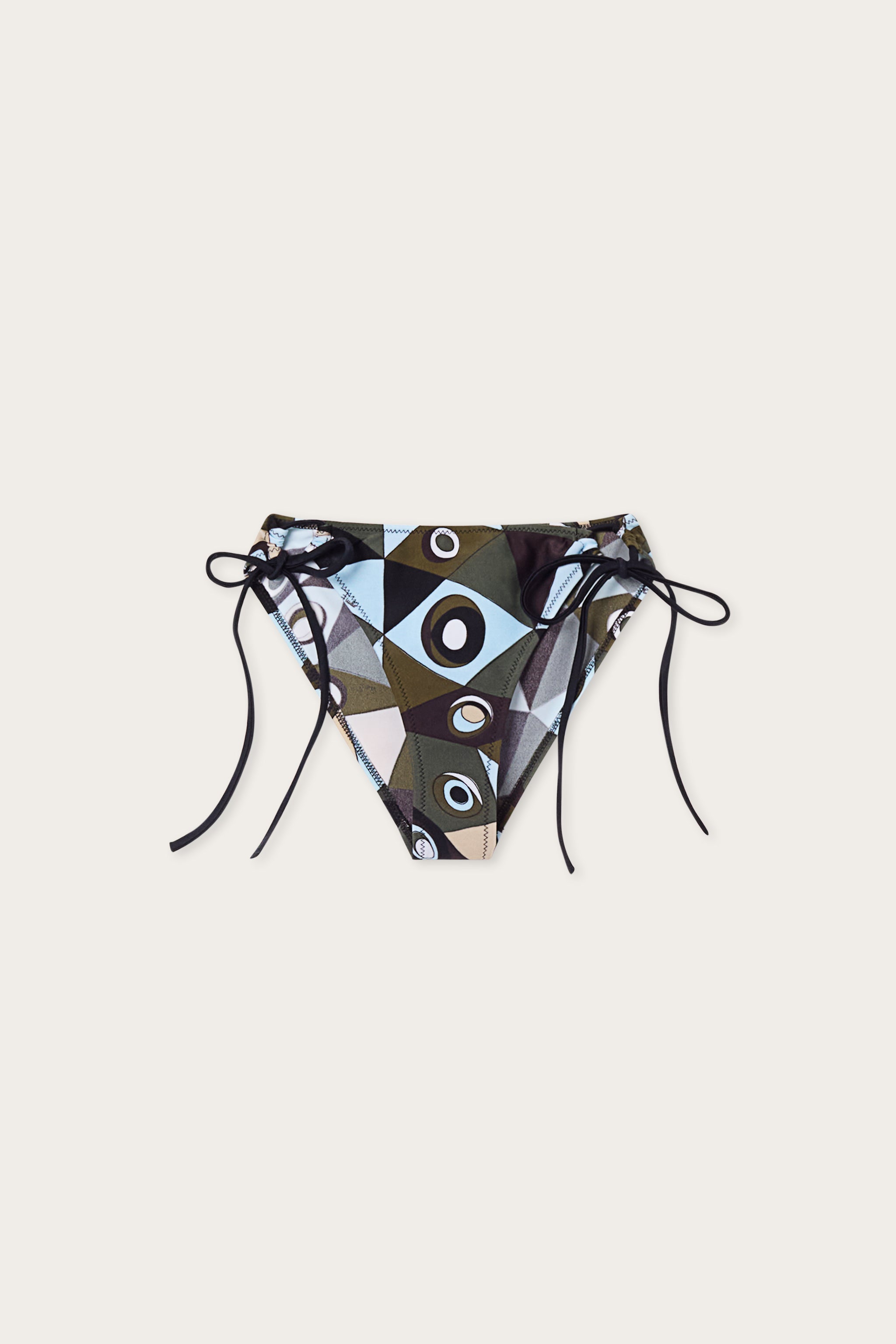 Emilio Pucci Slip Bikini Occhi Kaki Bleu S