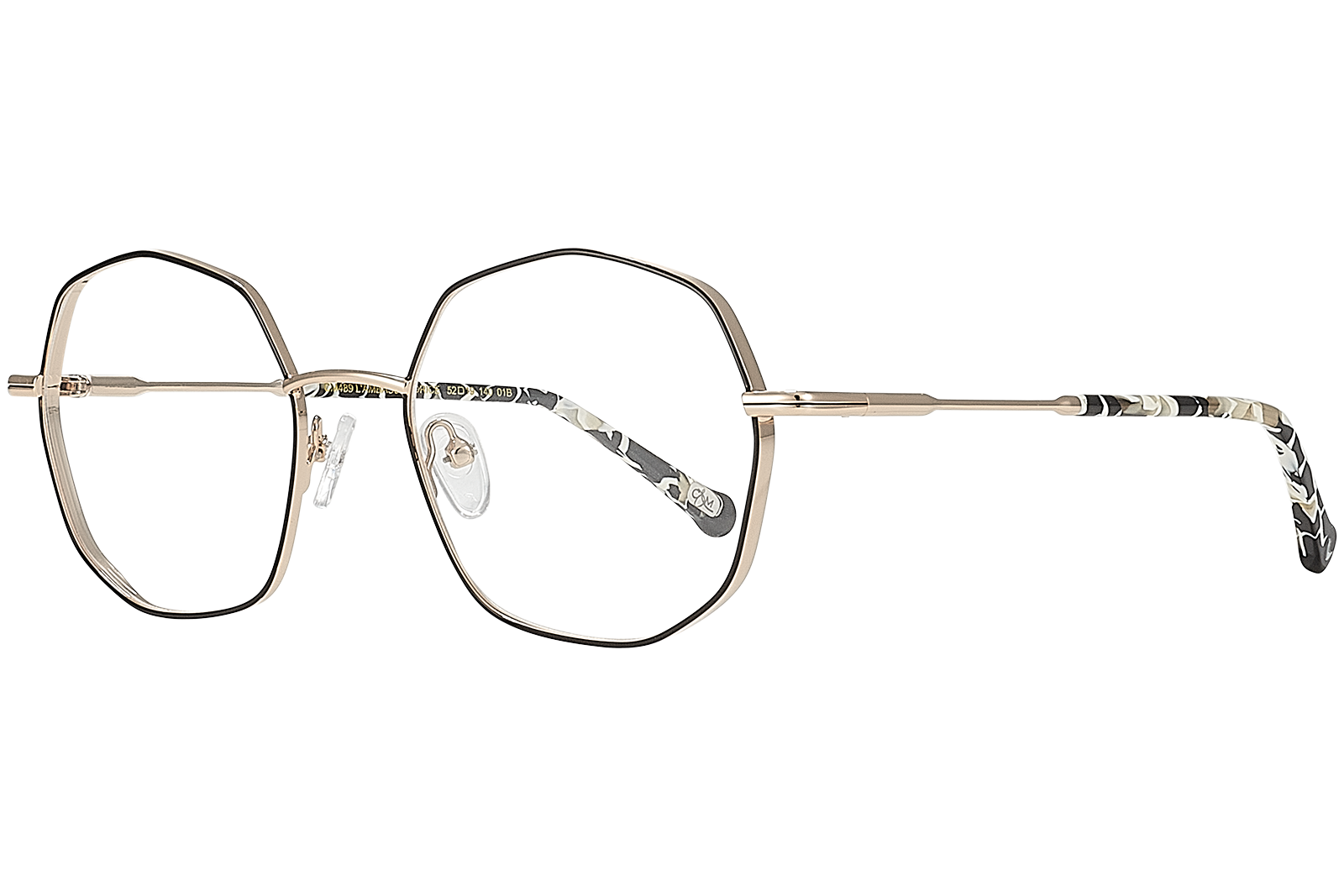 Clémence & Margaux L'Ambassadrice lunettes de vue octogonale Doré & Bleu