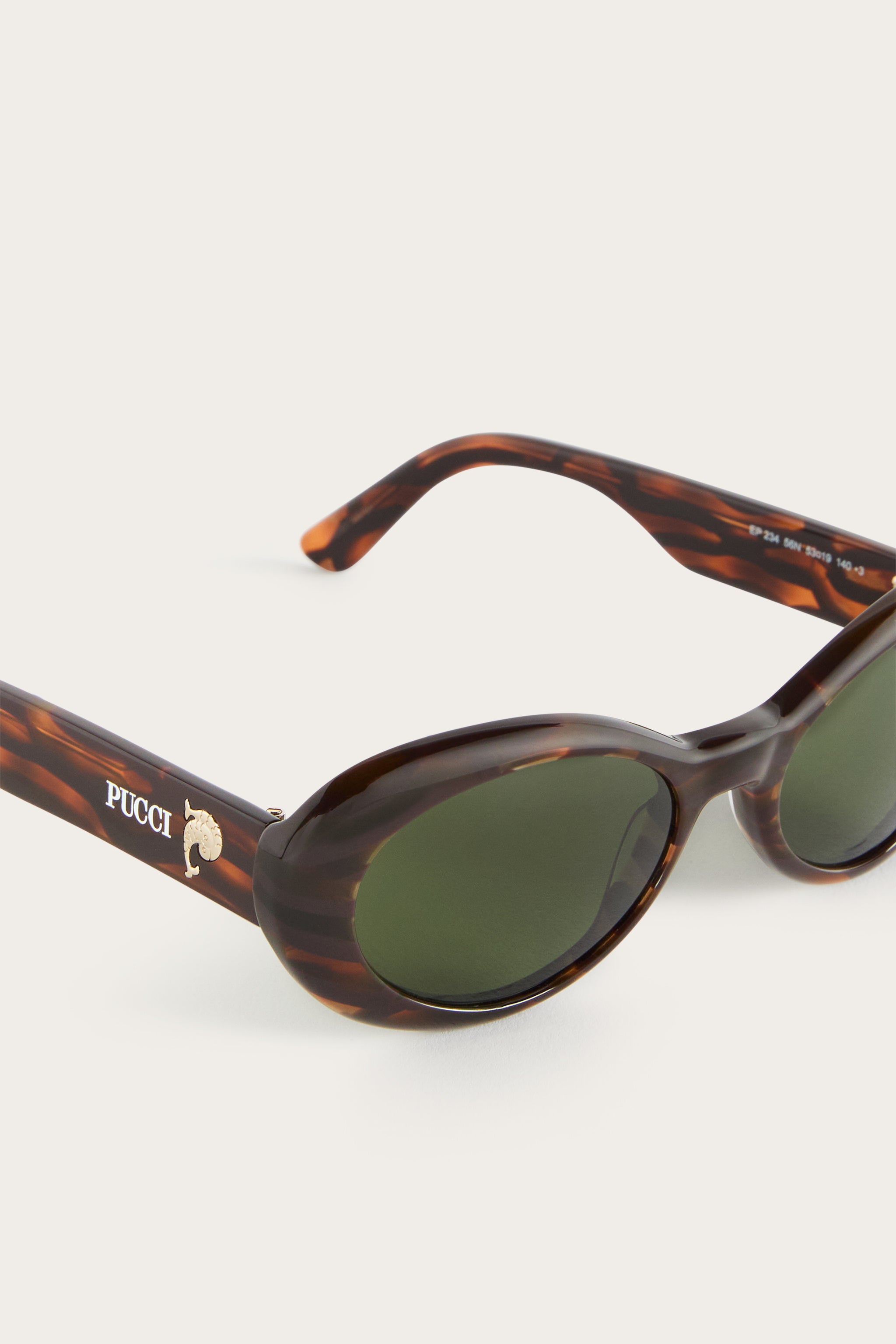 Emilio Pucci EP0234 lunettes de soleil ovales marron écaille