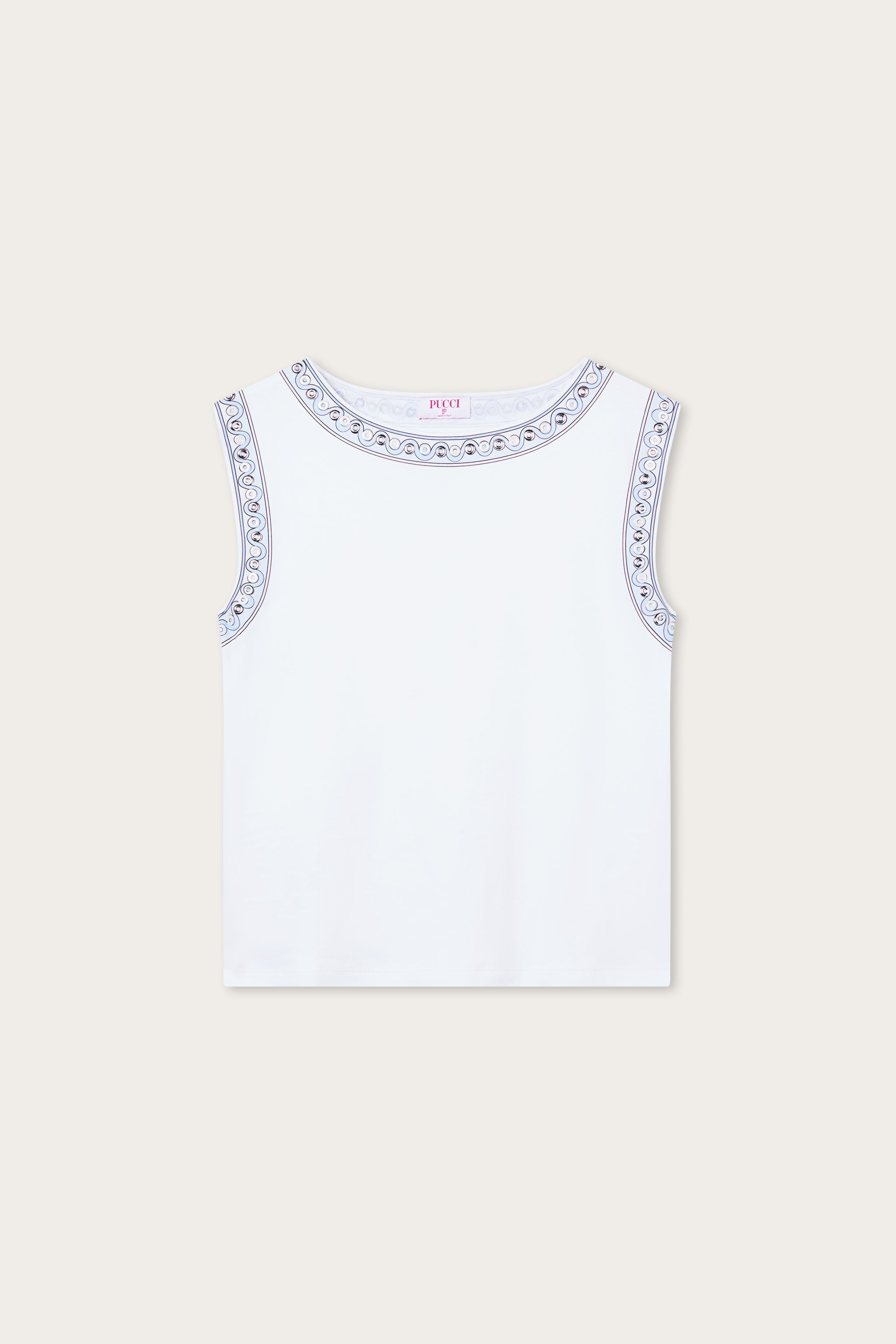 Emilio Pucci t-shirt blanc coton détails métalliques
