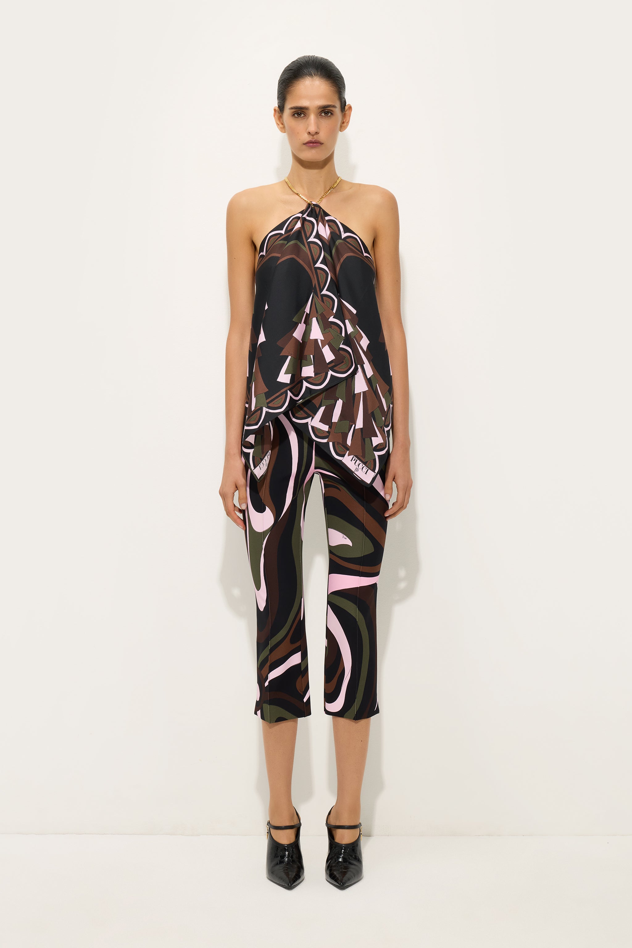 Emilio Pucci Marmo pantalon capri kaki rose slim