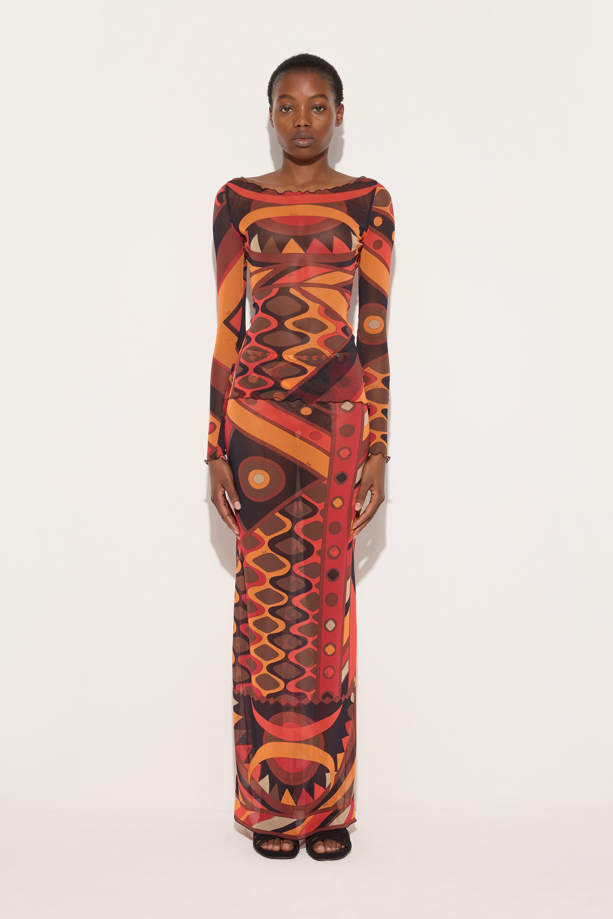 Emilio Pucci Skirts Gonna Lunga jupe tulle orange