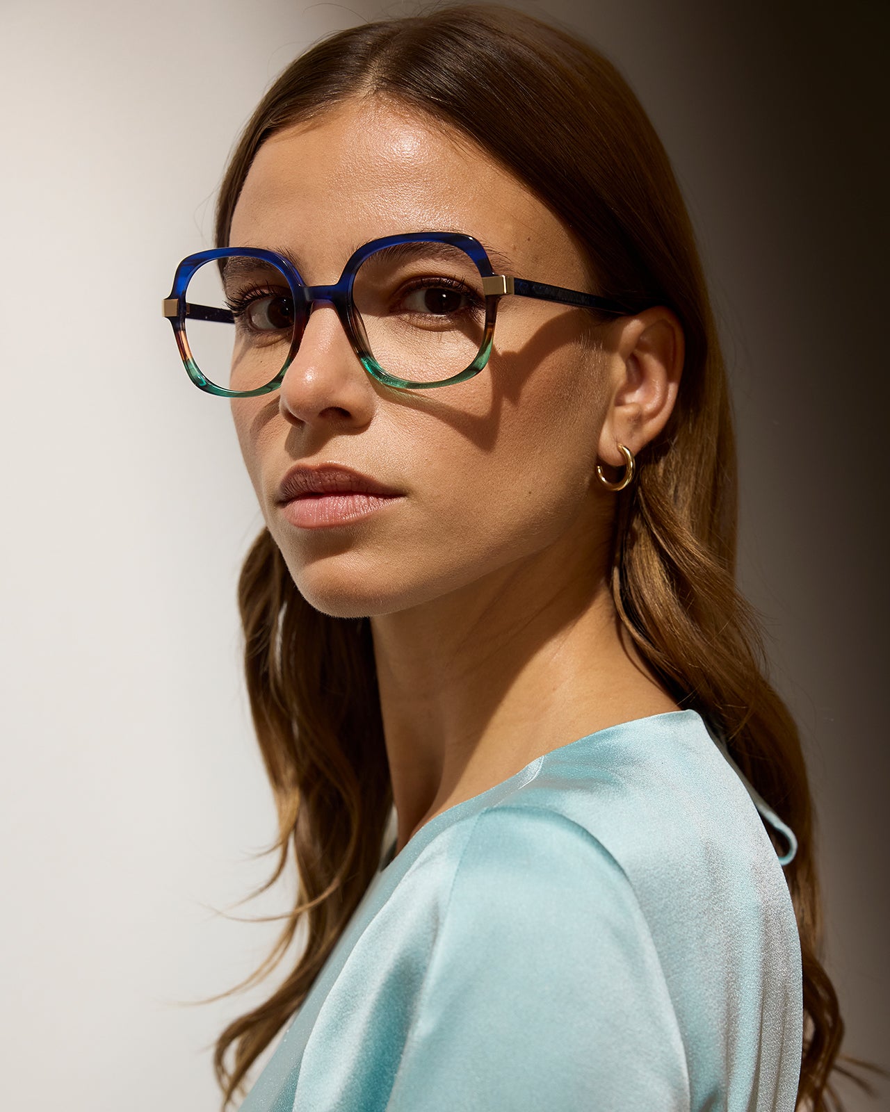 Clémence & Margaux Glam-Chic lunettes de vue Brun & Bleu carrée