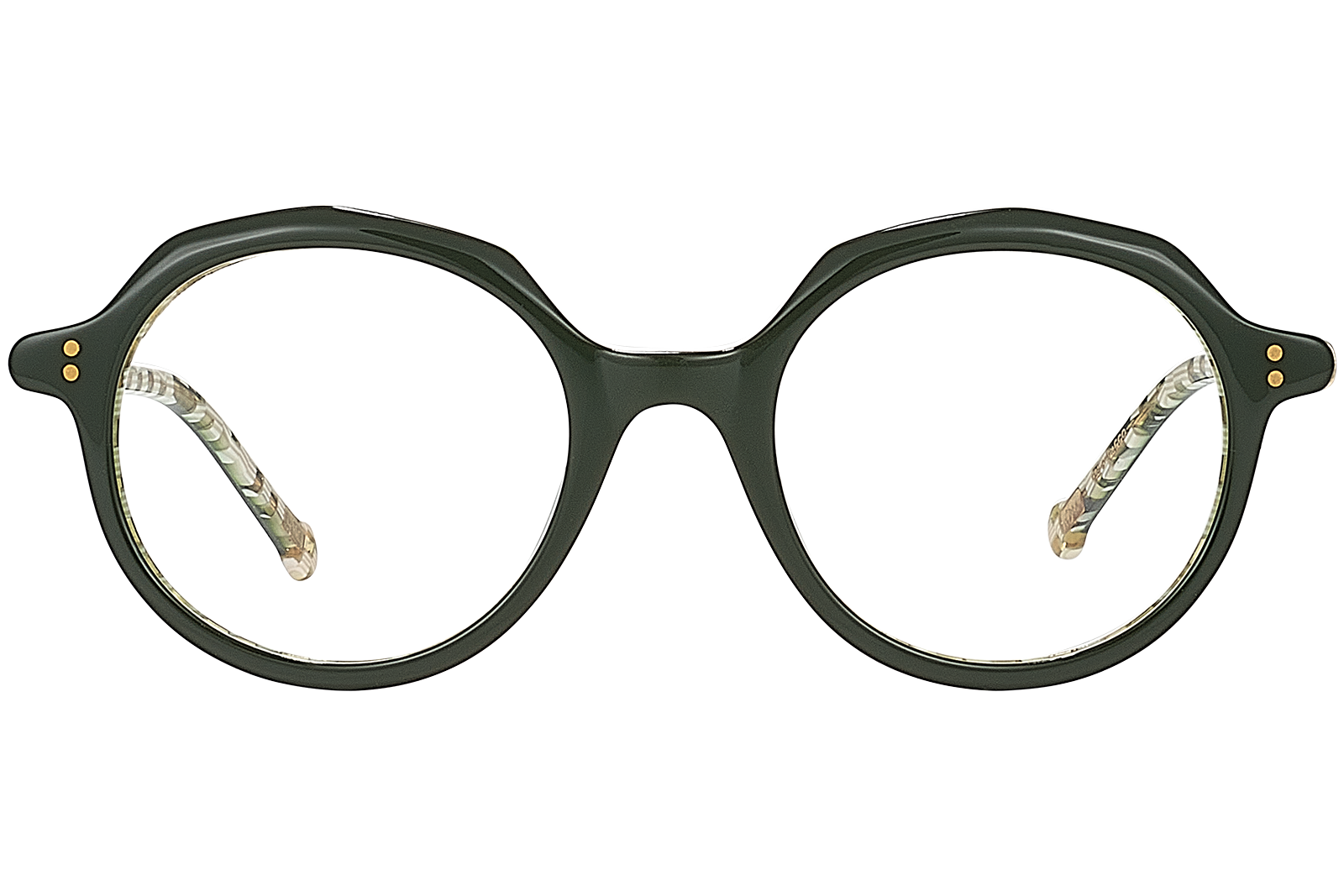 Clémence & Margaux La Damier lunettes de vue ronde noir marbré