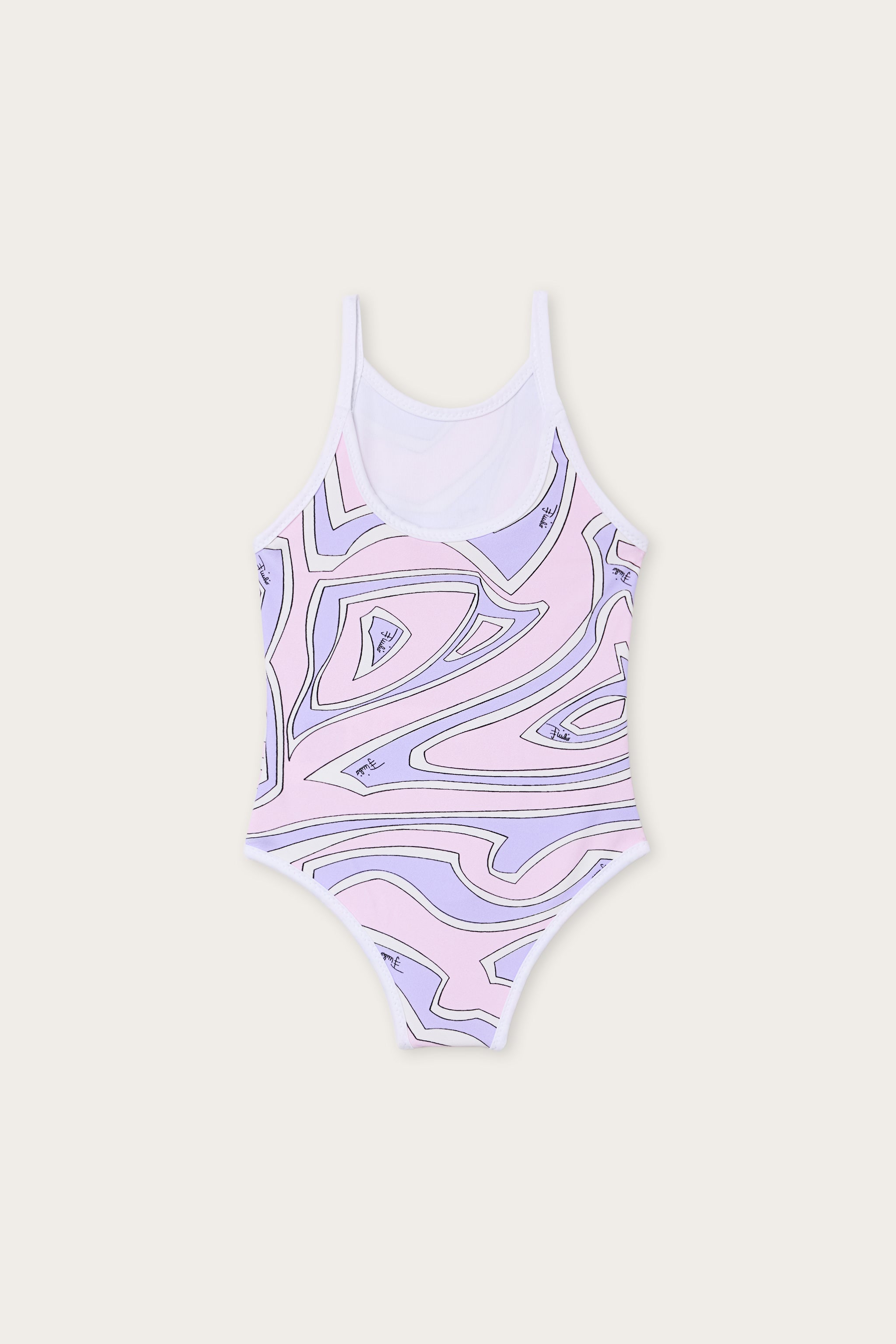 Emilio Pucci Labirinto maillot une pièce rose lilas bébé