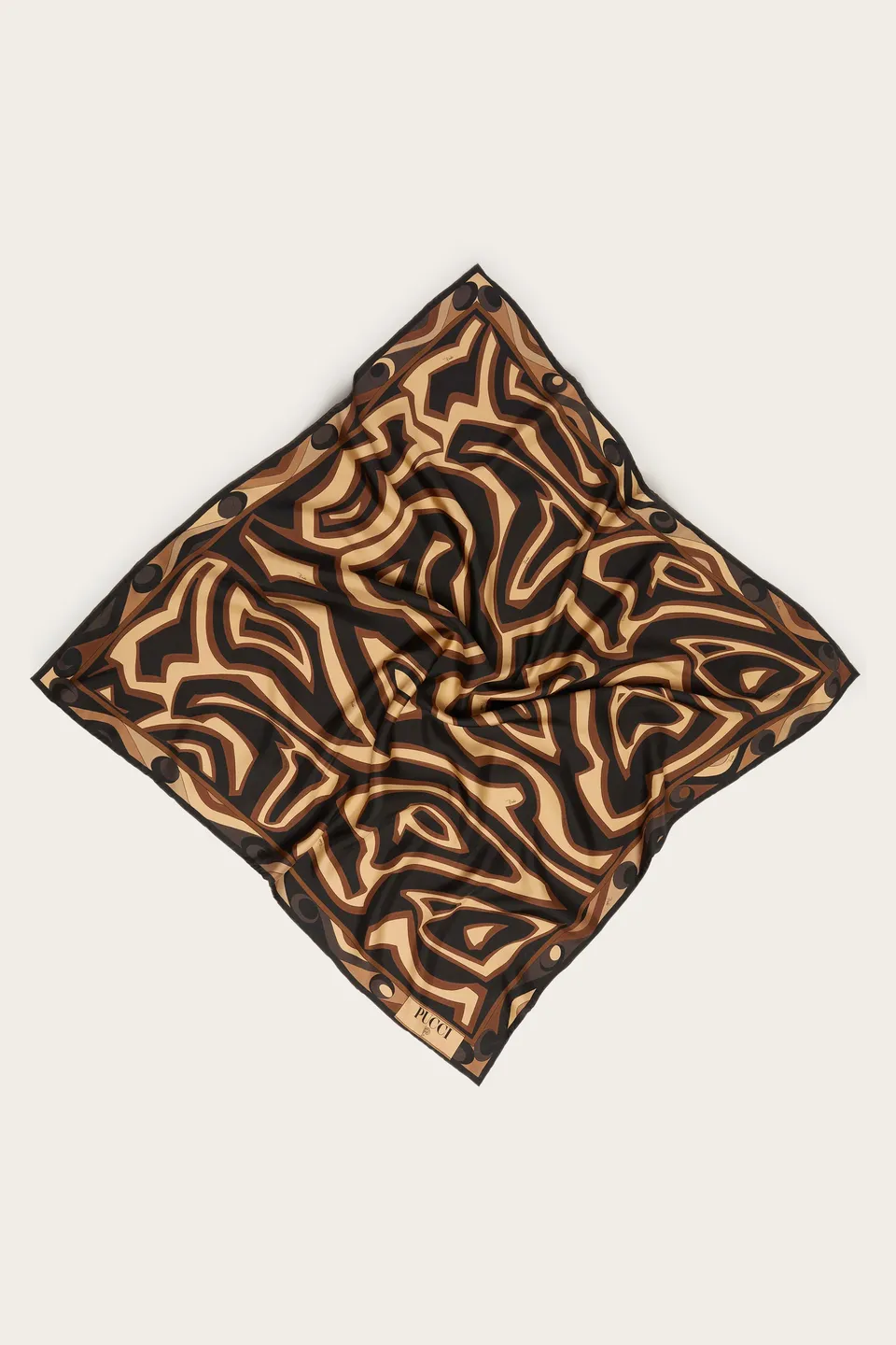 Emilio Pucci Silks Carré Labirinto soie noir/or 90