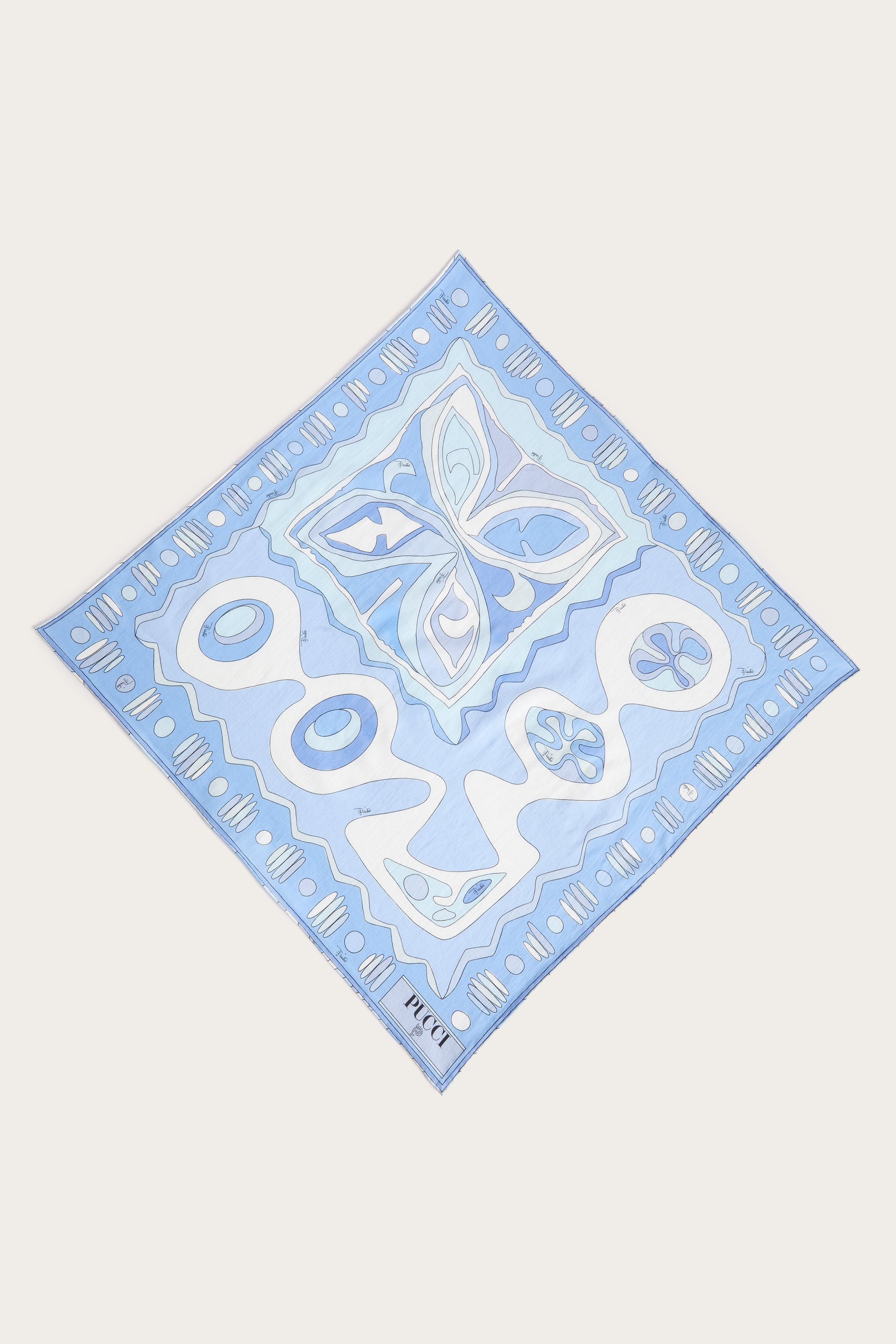 Emilio Pucci Angoli Carré coton bleu clair OS