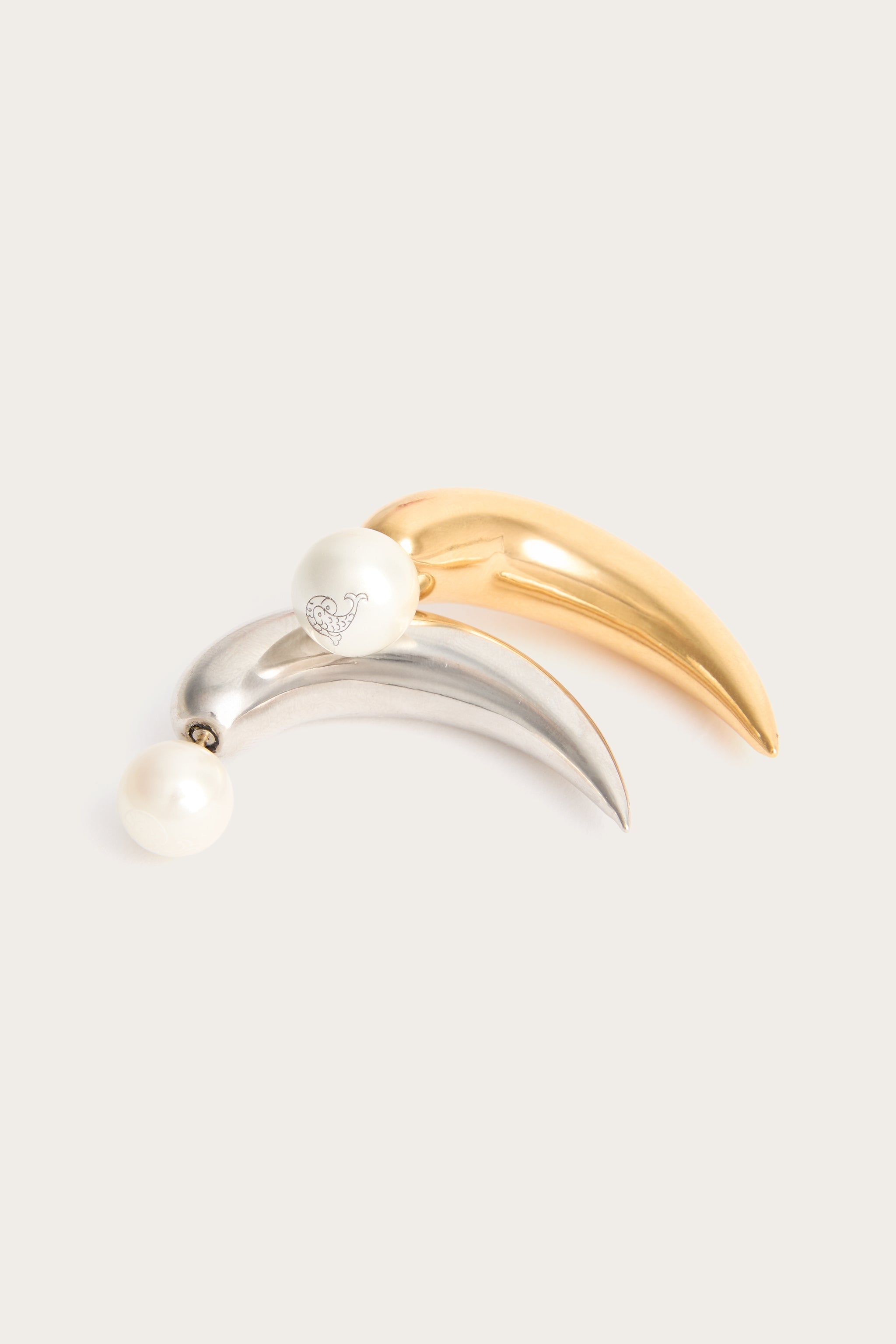 Emilio Pucci Corno boucles d'oreilles or perle