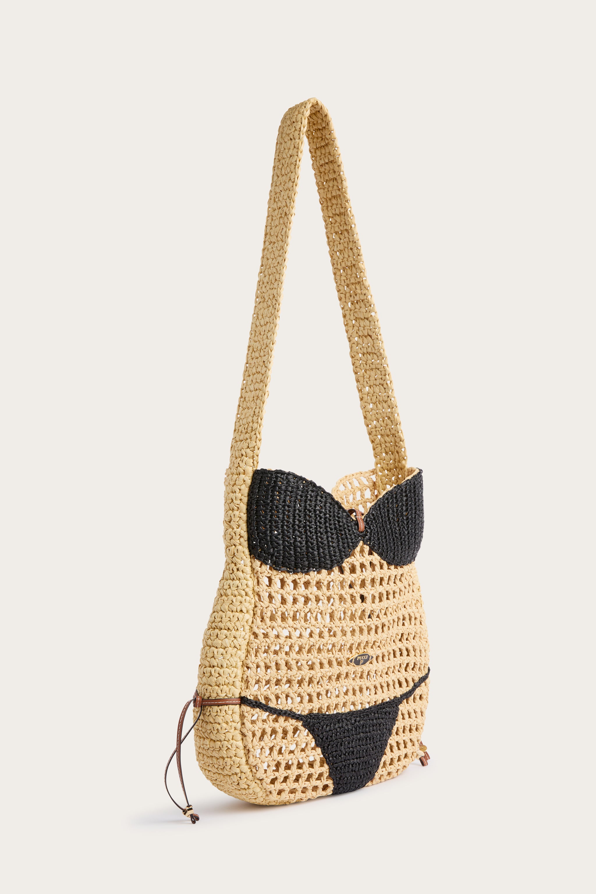 Emilio Pucci Puccinella sac bandoulière raphia noir