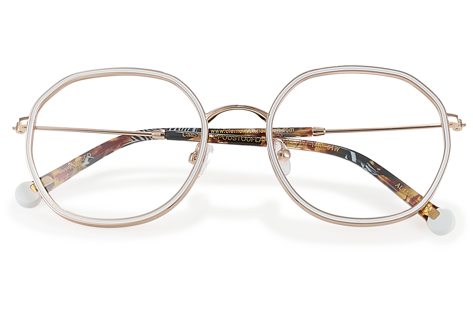 Clémence & Margaux Optiques L'Epoustouflante lunettes de vue blanc doré