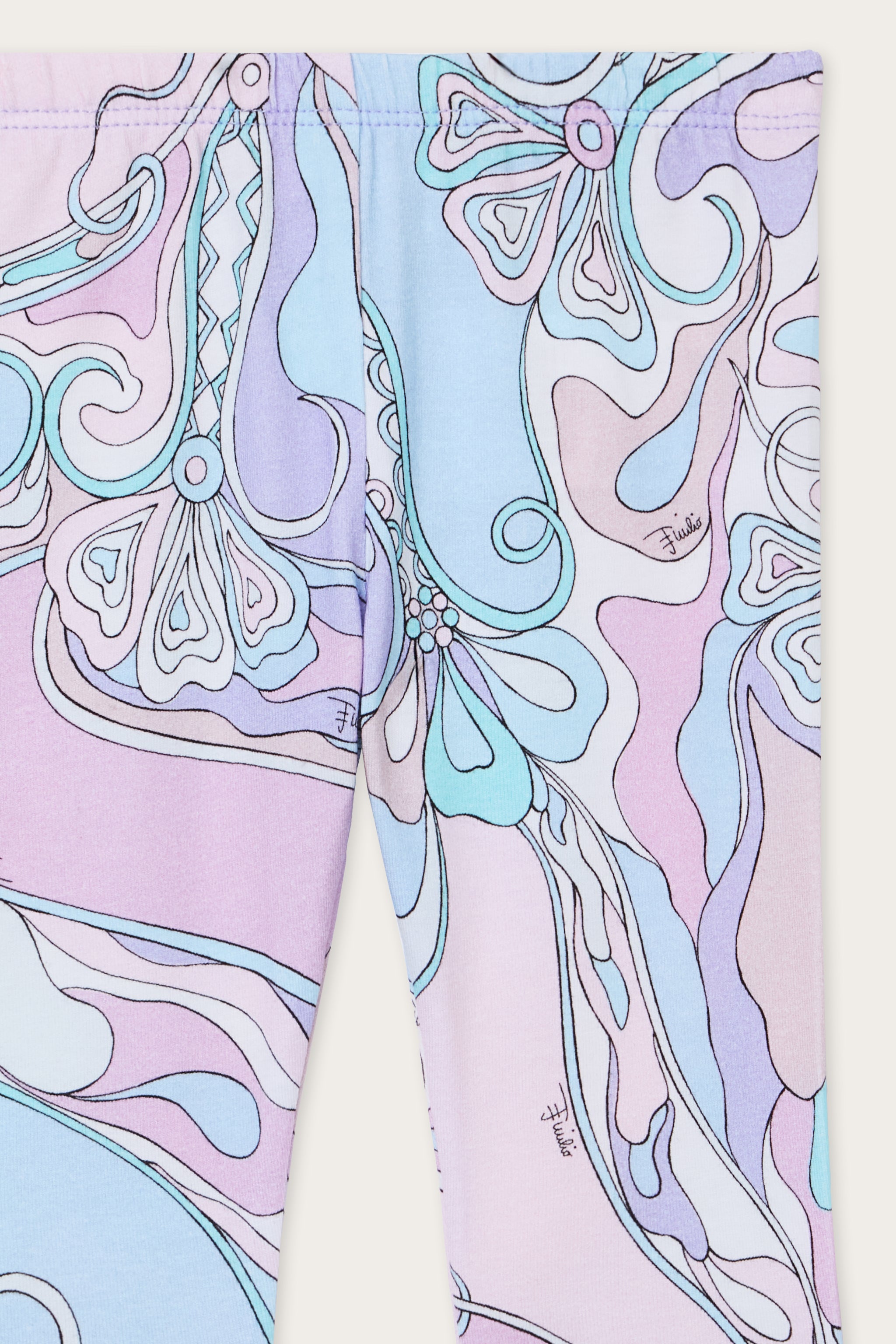Emilio Pucci Pants Leggings Orchidee coton rose bleu 12M